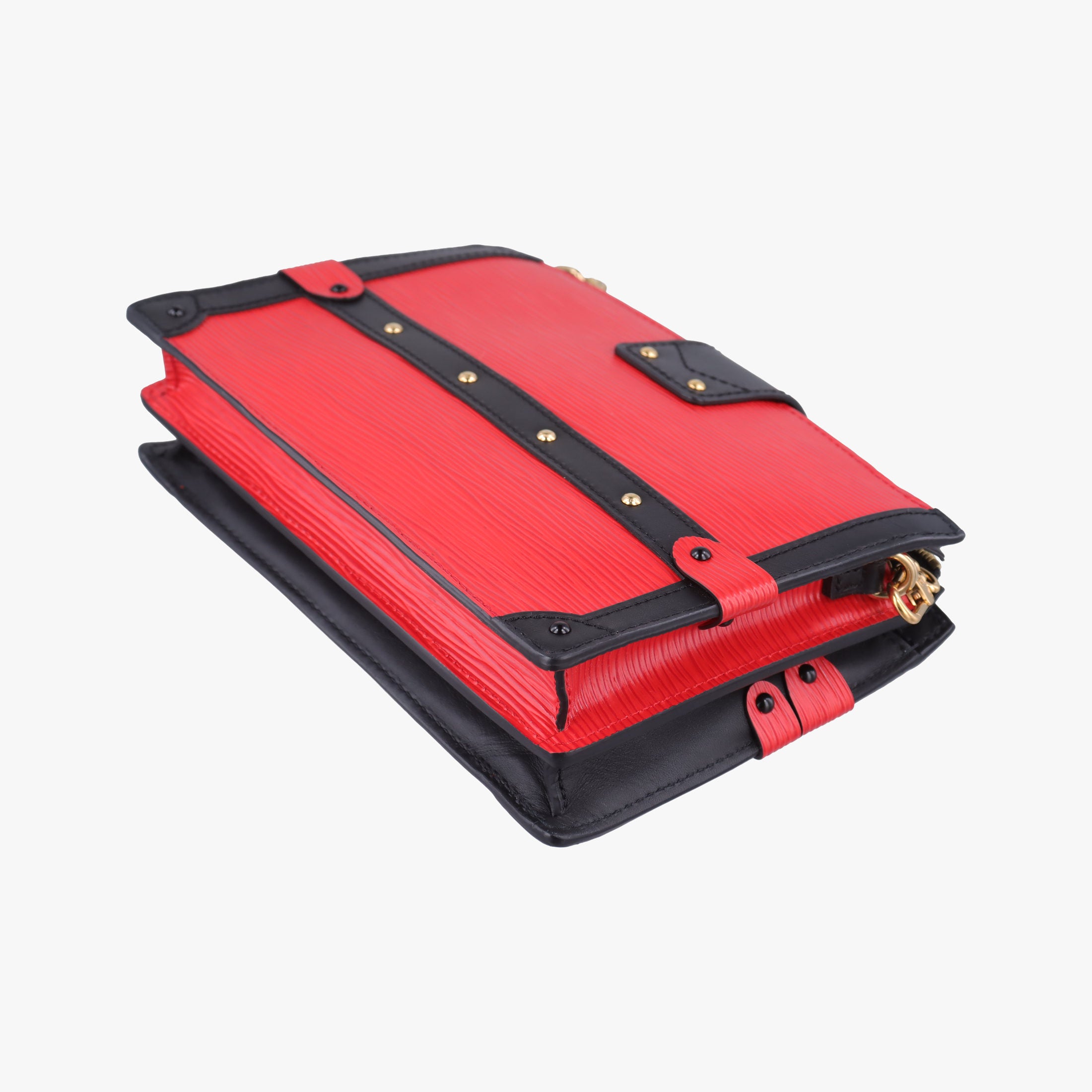 Pre-owned Louis Vuitton Trunk Clutch Rouge×Black Epi M51697 shoulderbag | stylenewstar