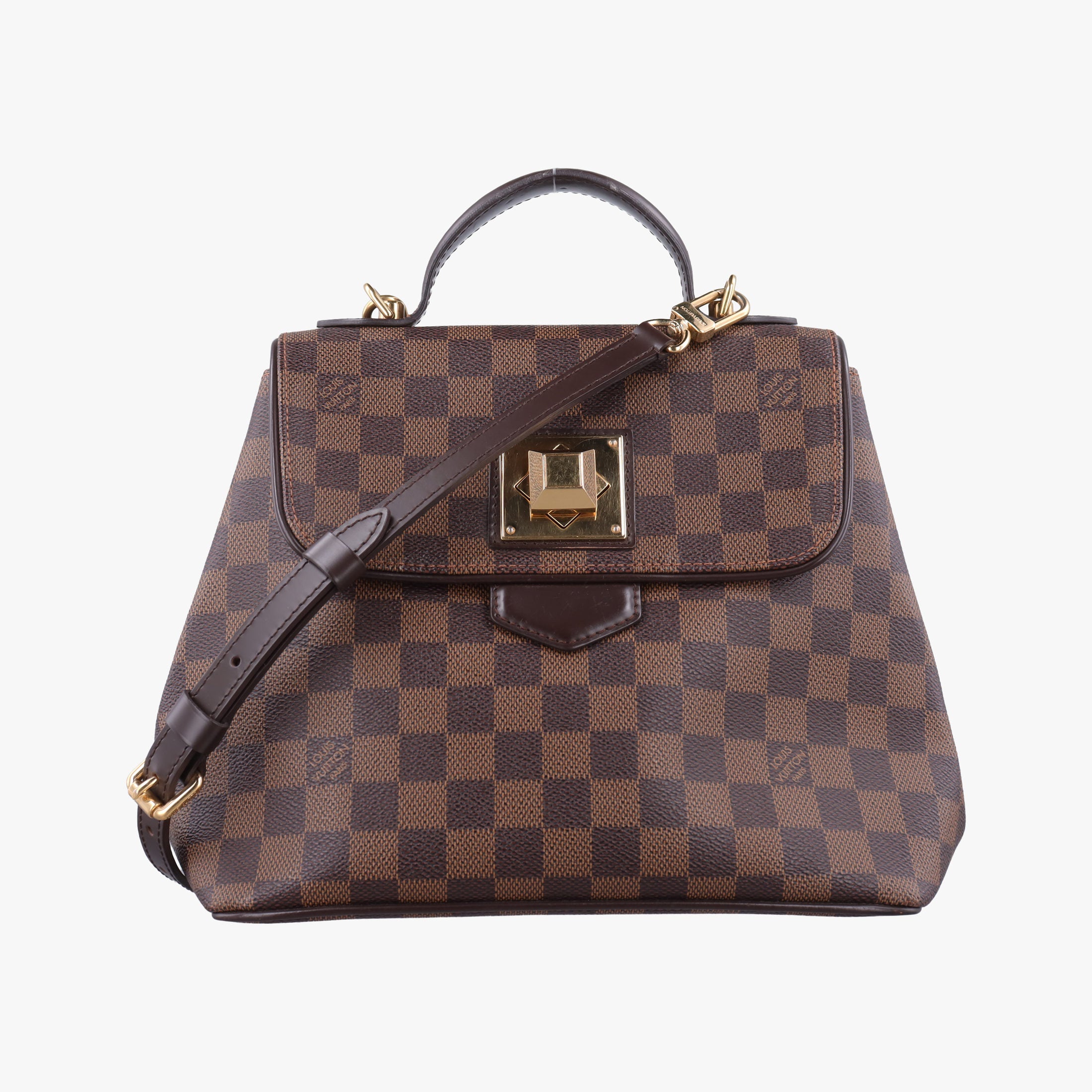 Pre-owned Louis Vuitton BERGAMO MM EBENE Damier Canvas N41168 shoulderbag | stylenewstar