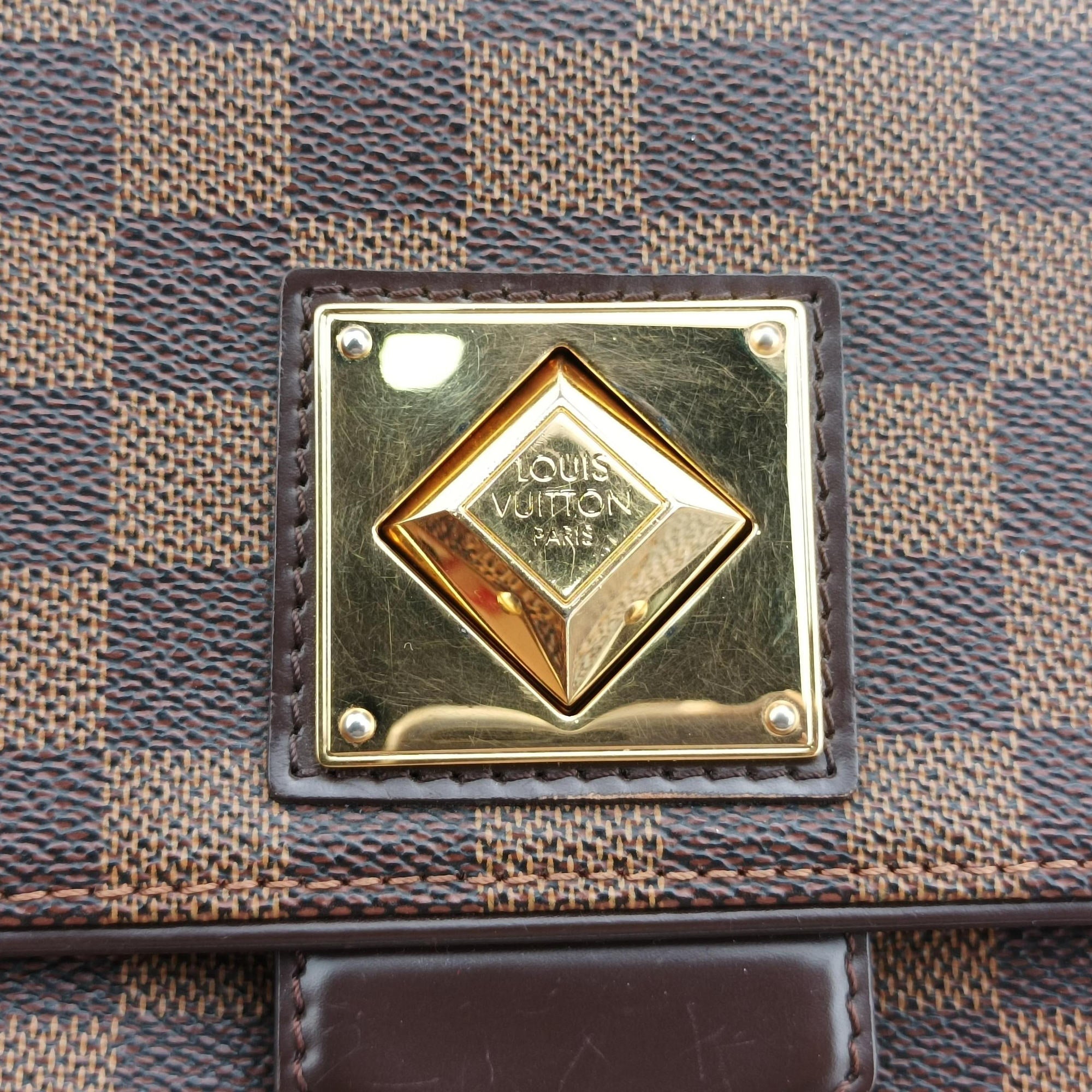 Pre-owned Louis Vuitton BERGAMO MM EBENE Damier Canvas N41168 shoulderbag | stylenewstar