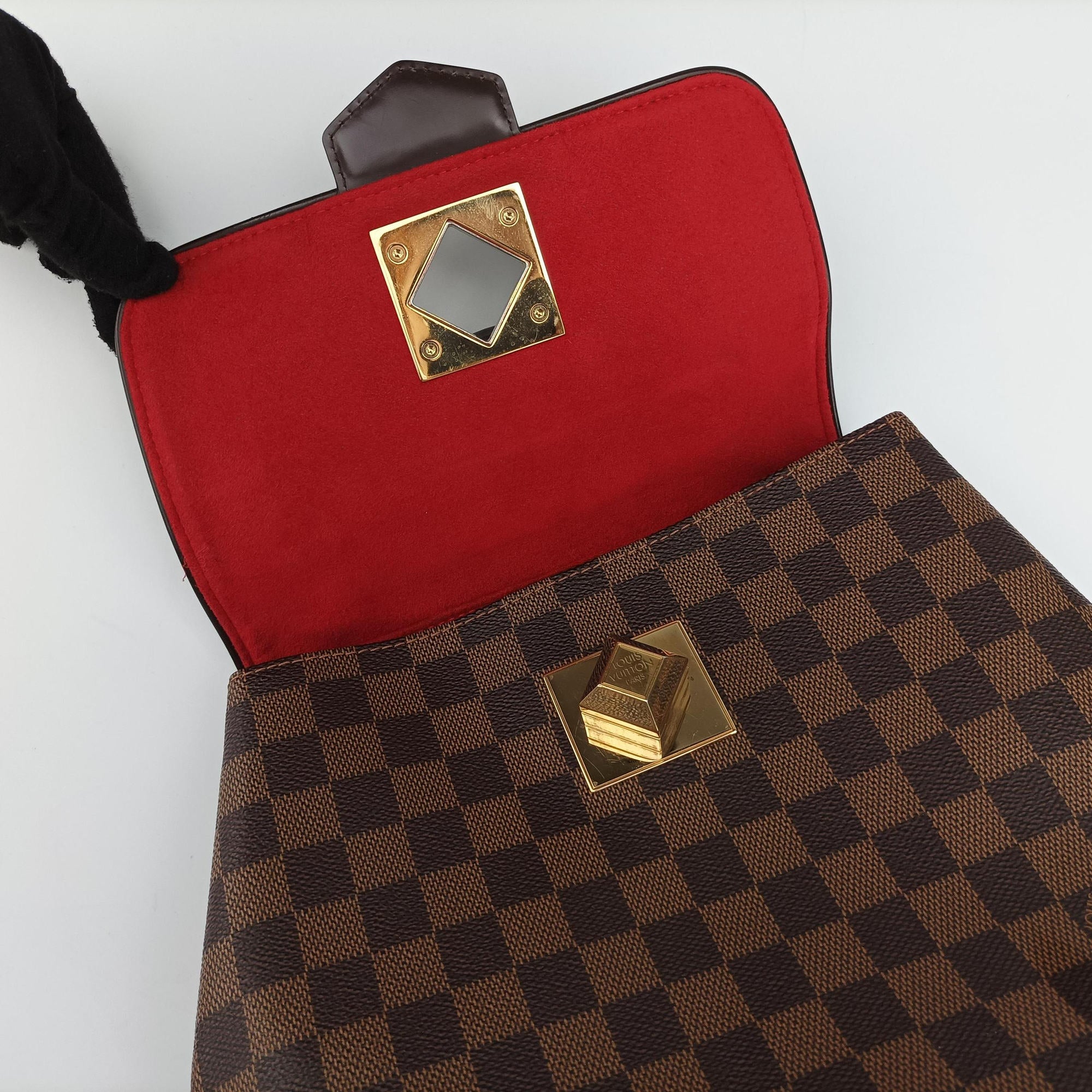 Pre-owned Louis Vuitton BERGAMO MM EBENE Damier Canvas N41168 shoulderbag | stylenewstar