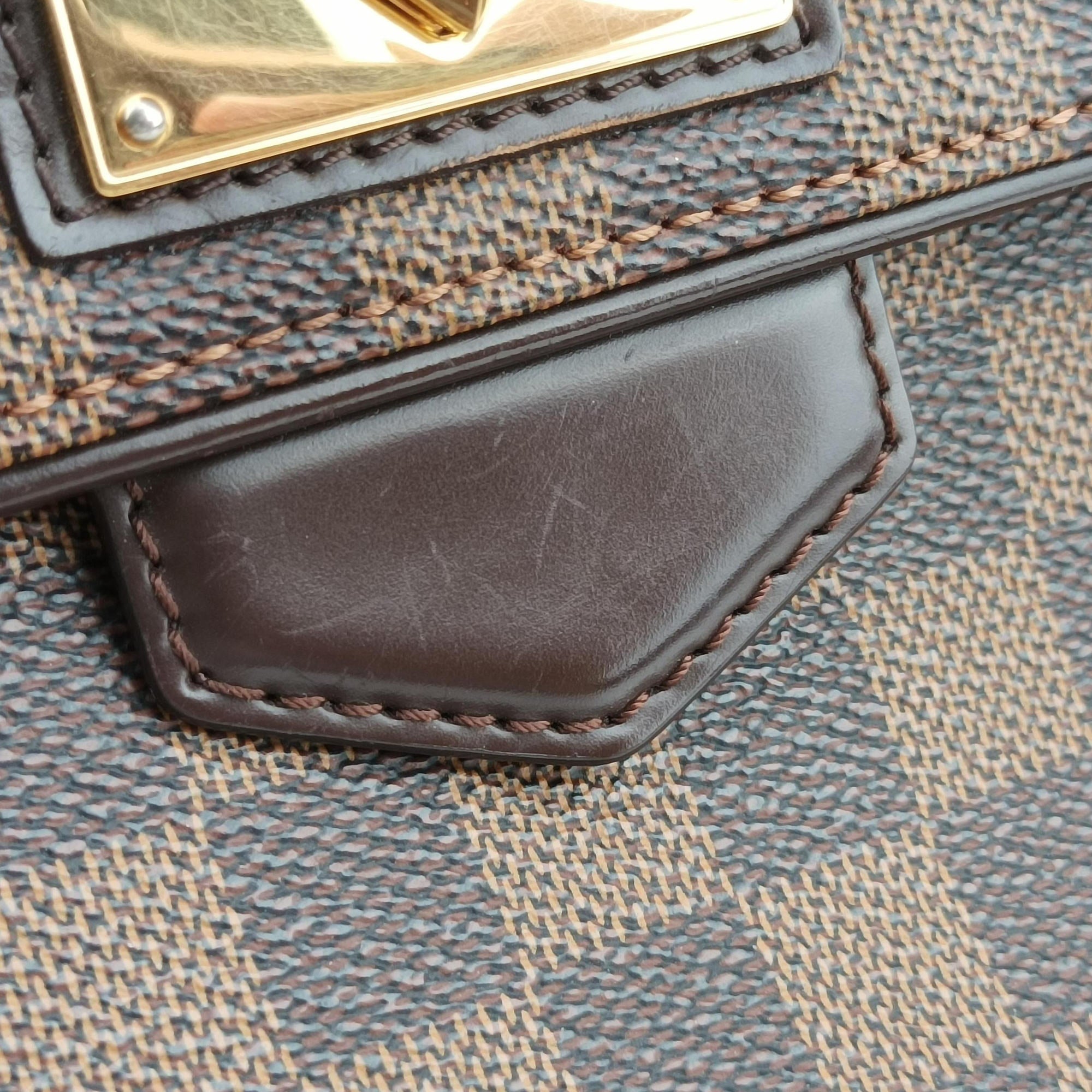 Pre-owned Louis Vuitton BERGAMO MM EBENE Damier Canvas N41168 shoulderbag | stylenewstar