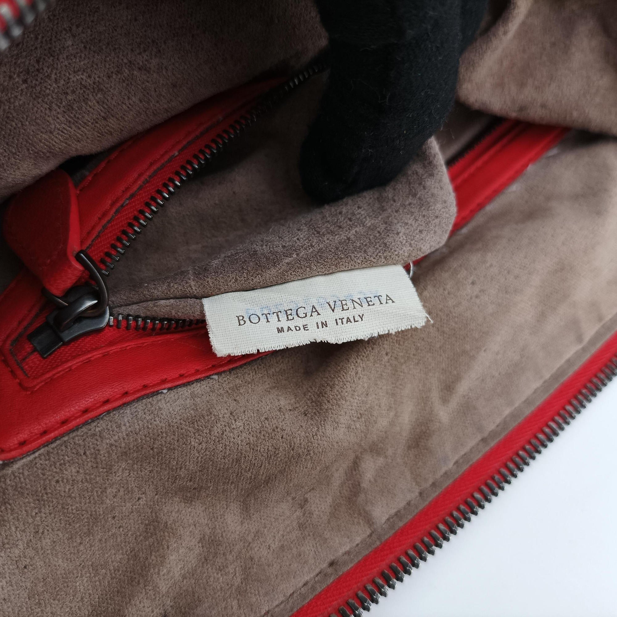 Pre-owned Bottega Veneta NODINI Intrecciato Red lambskin  shoulderbag | stylenewstar