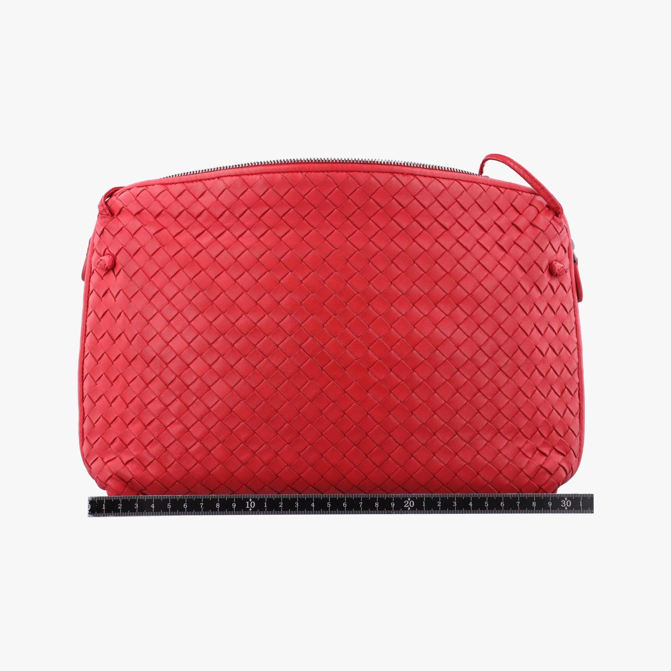 Pre-owned Bottega Veneta NODINI Intrecciato Red lambskin  shoulderbag | stylenewstar