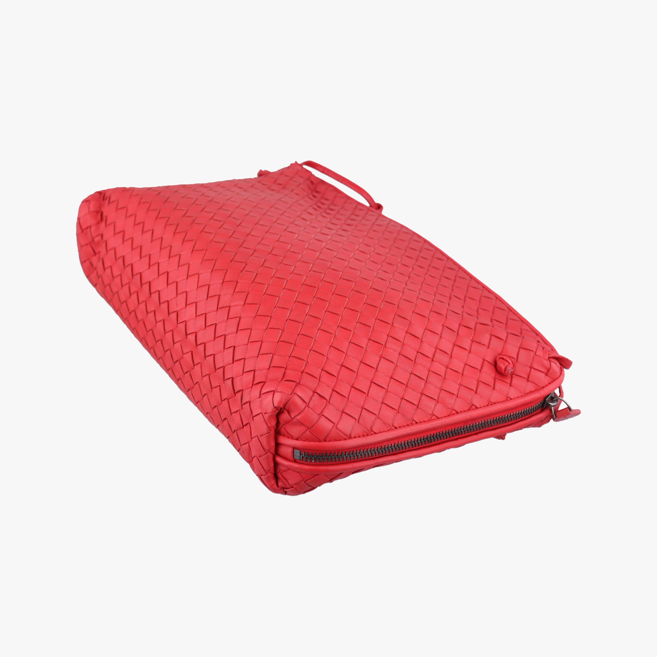 Pre-owned Bottega Veneta NODINI Intrecciato Red lambskin  shoulderbag | stylenewstar