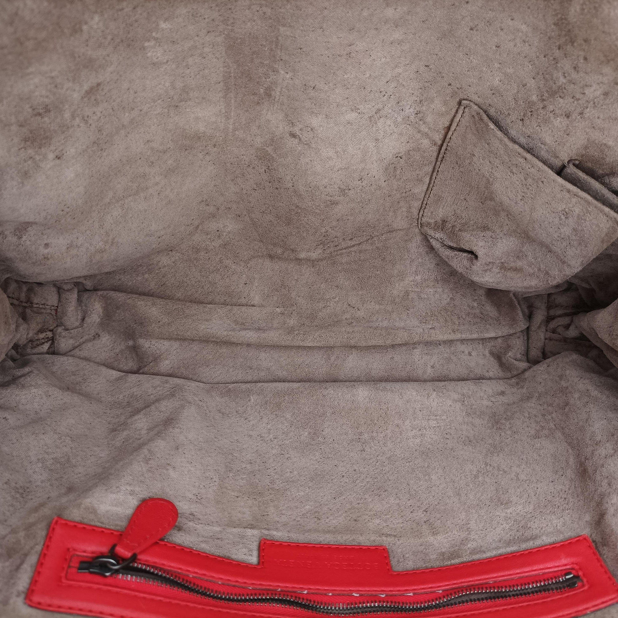 Pre-owned Bottega Veneta NODINI Intrecciato Red lambskin  shoulderbag | stylenewstar