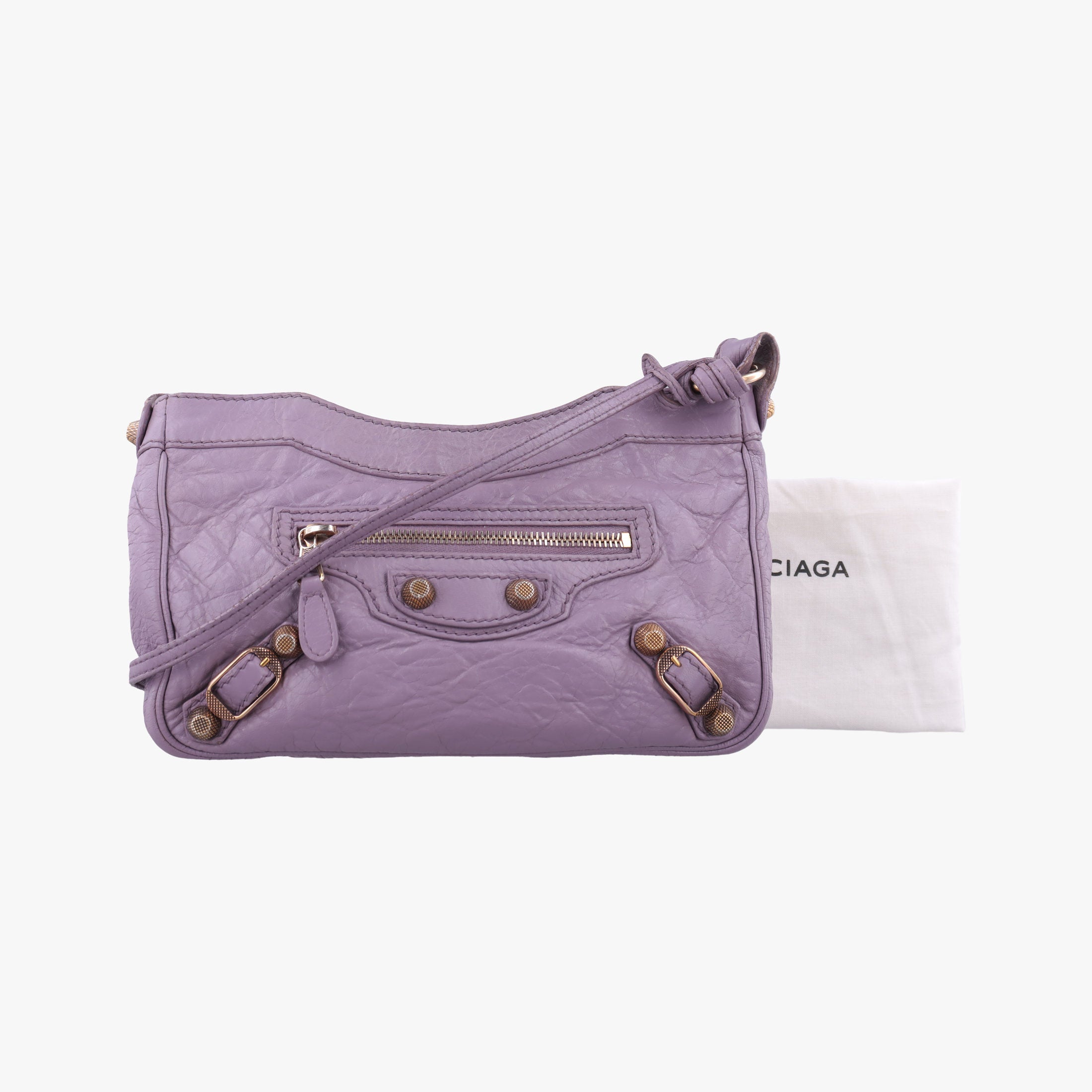 Pre-owned Balenciaga Motocross Giant Classic Hip Purple lambskin  shoulderbag | stylenewstar