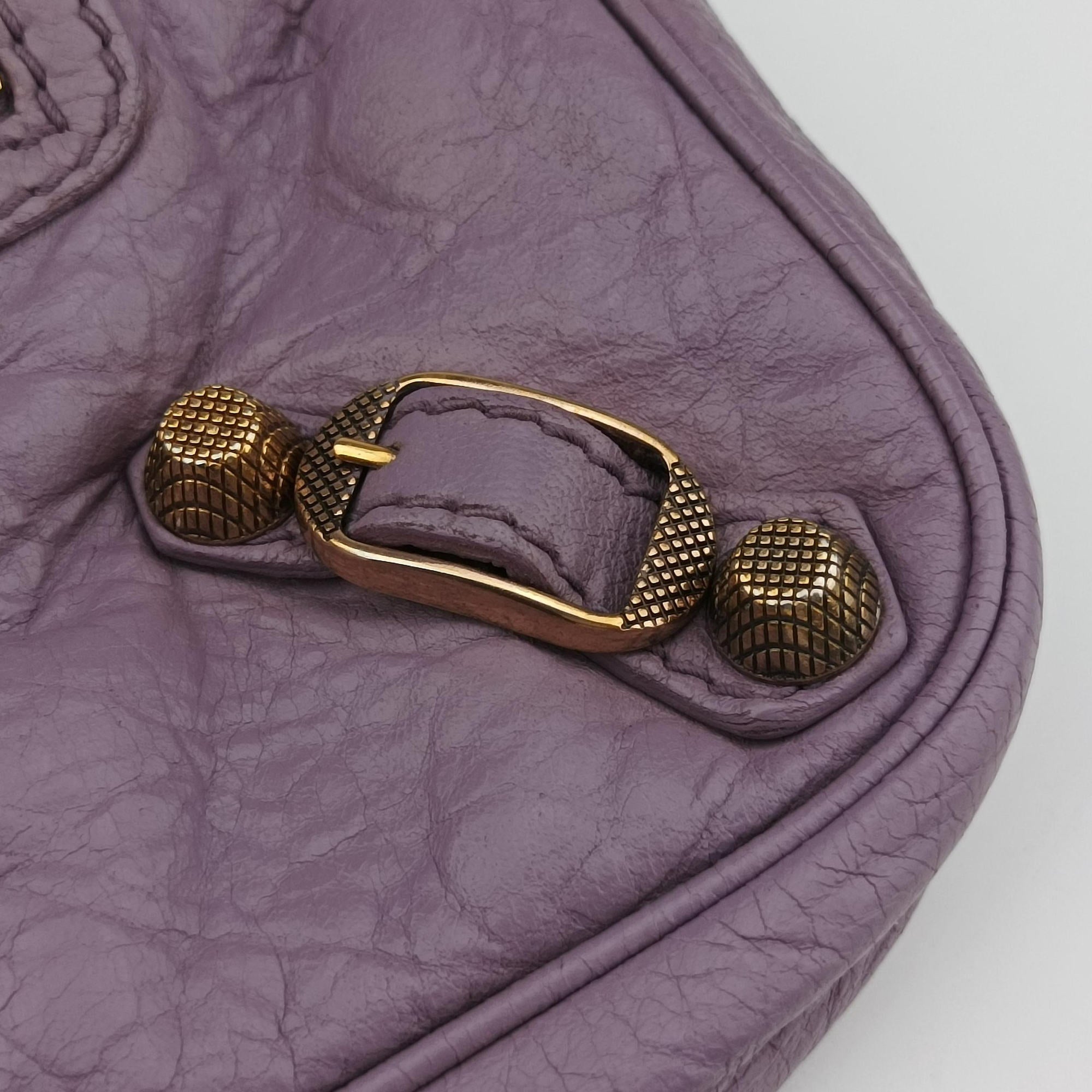 Pre-owned Balenciaga Motocross Giant Classic Hip Purple lambskin  shoulderbag | stylenewstar