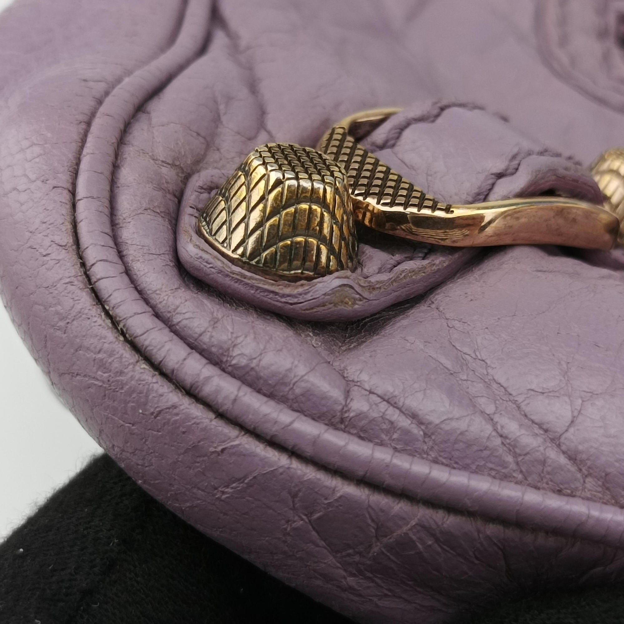 Pre-owned Balenciaga Motocross Giant Classic Hip Purple lambskin  shoulderbag | stylenewstar