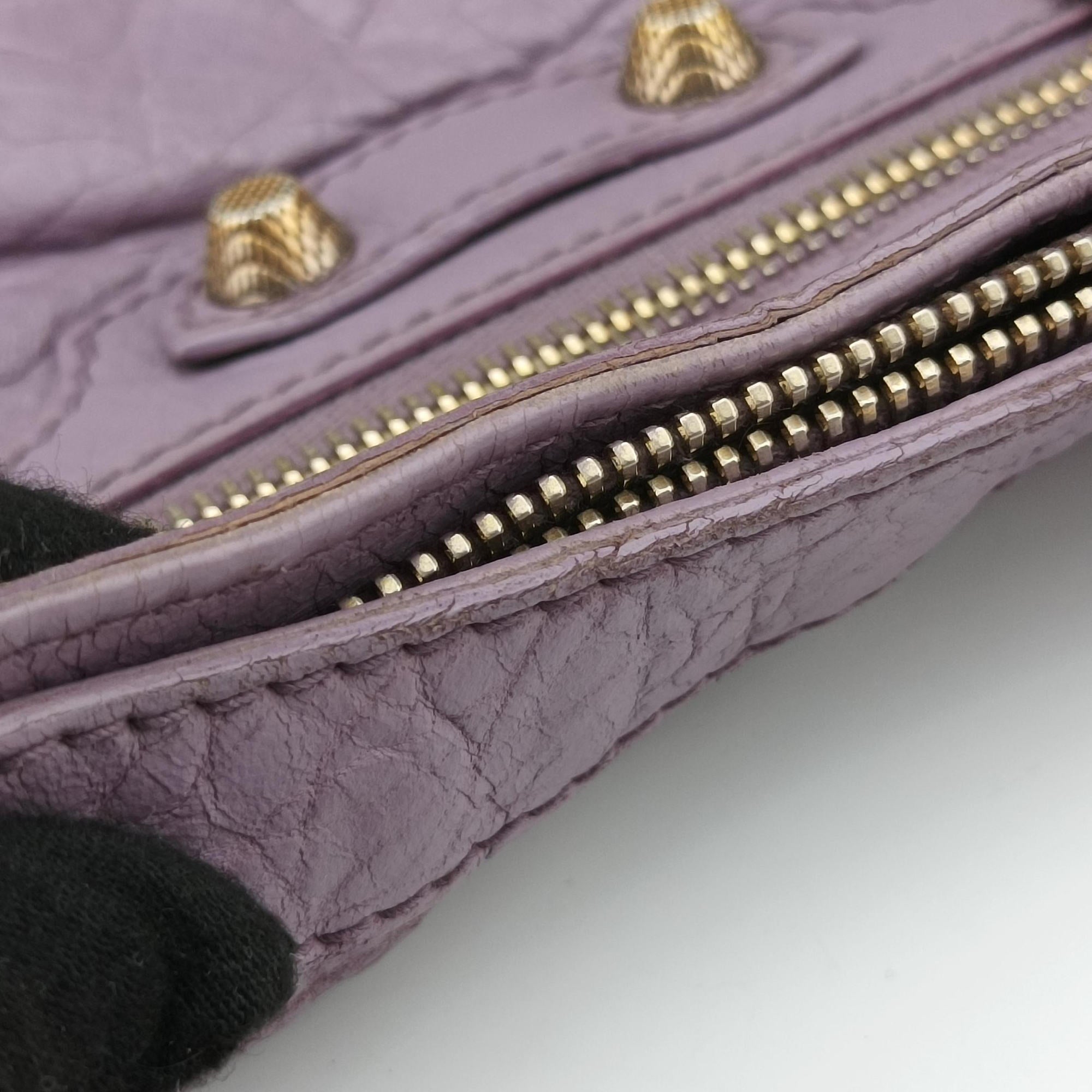 Pre-owned Balenciaga Motocross Giant Classic Hip Purple lambskin  shoulderbag | stylenewstar