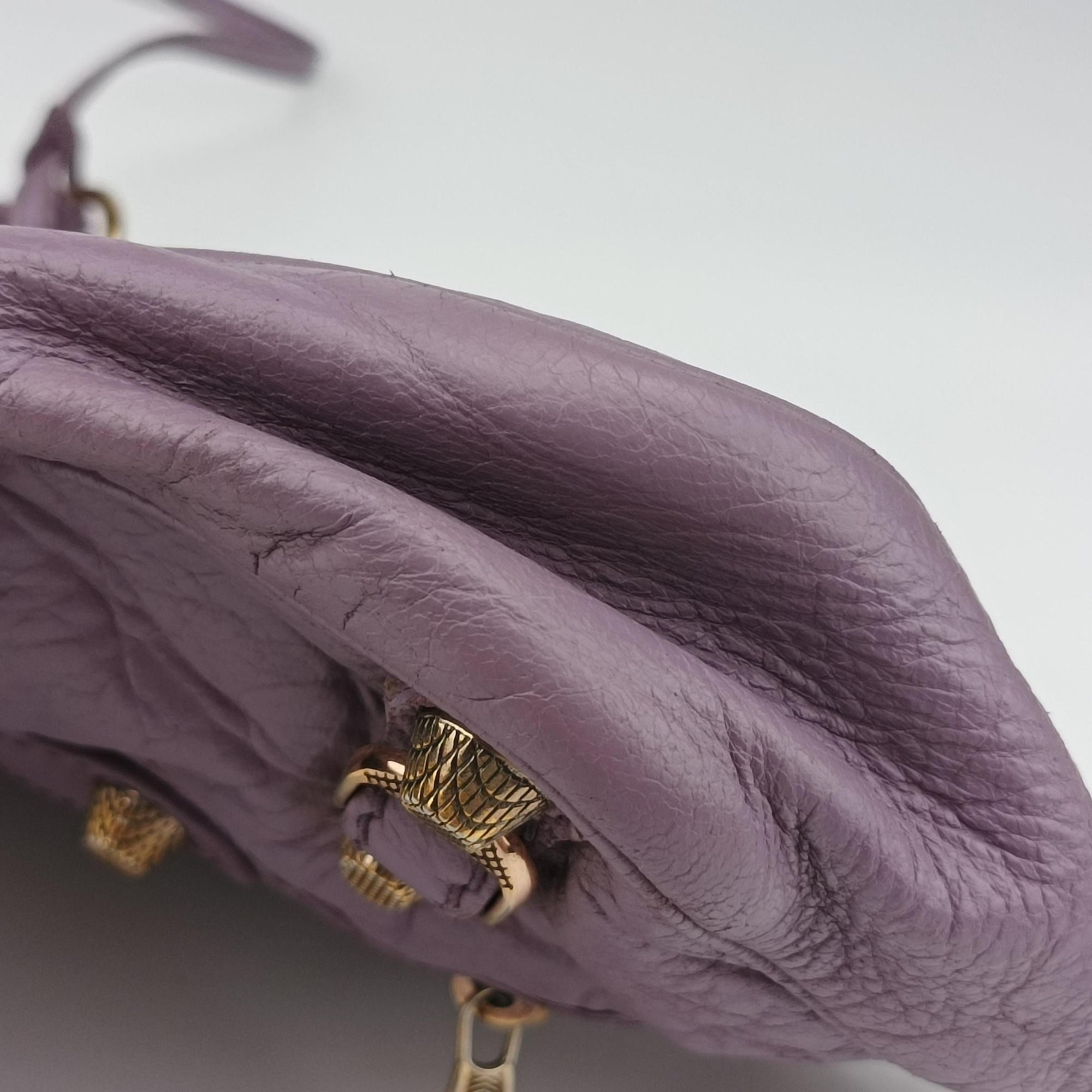 Pre-owned Balenciaga Motocross Giant Classic Hip Purple lambskin  shoulderbag | stylenewstar