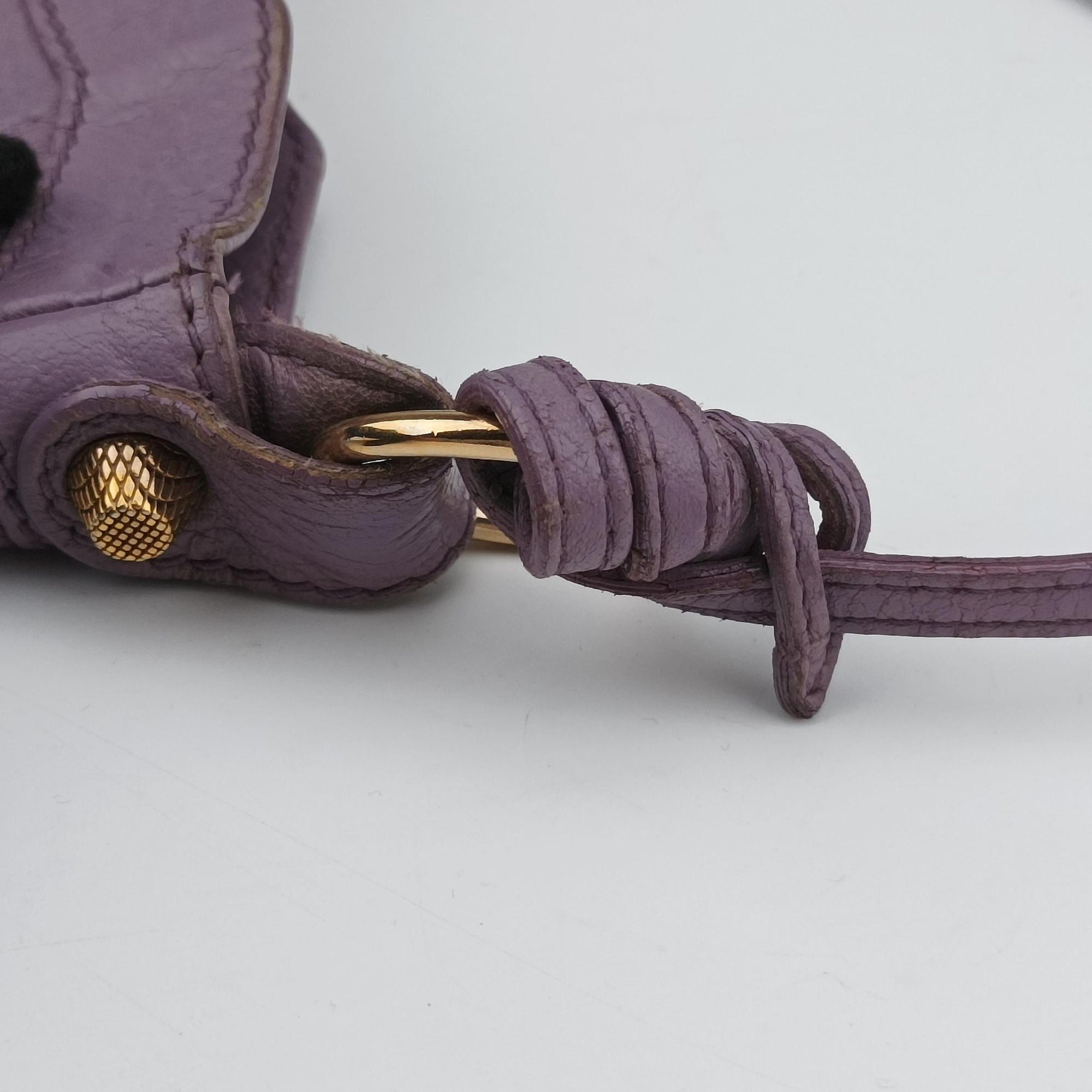 Pre-owned Balenciaga Motocross Giant Classic Hip Purple lambskin  shoulderbag | stylenewstar