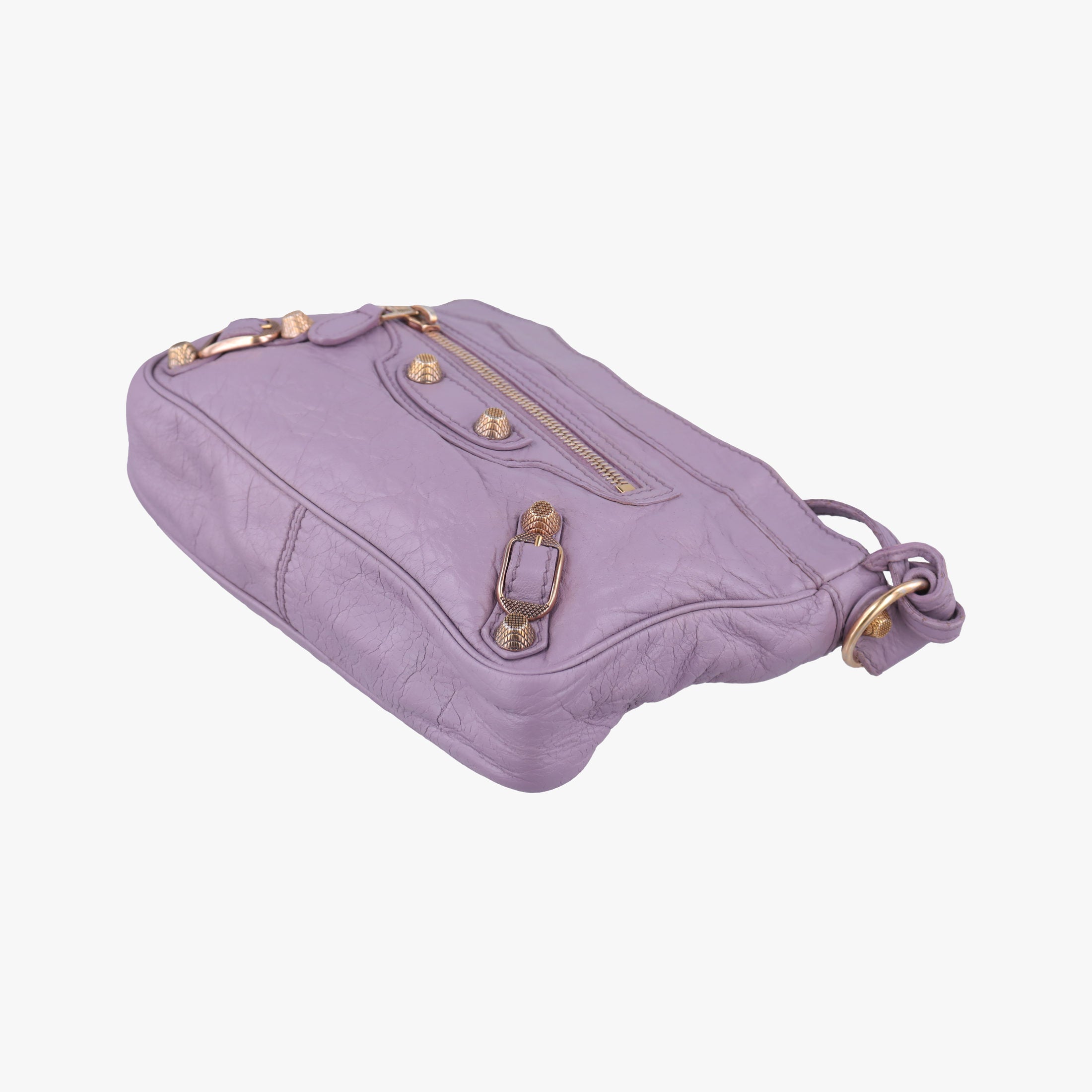 Pre-owned Balenciaga Motocross Giant Classic Hip Purple lambskin  shoulderbag | stylenewstar