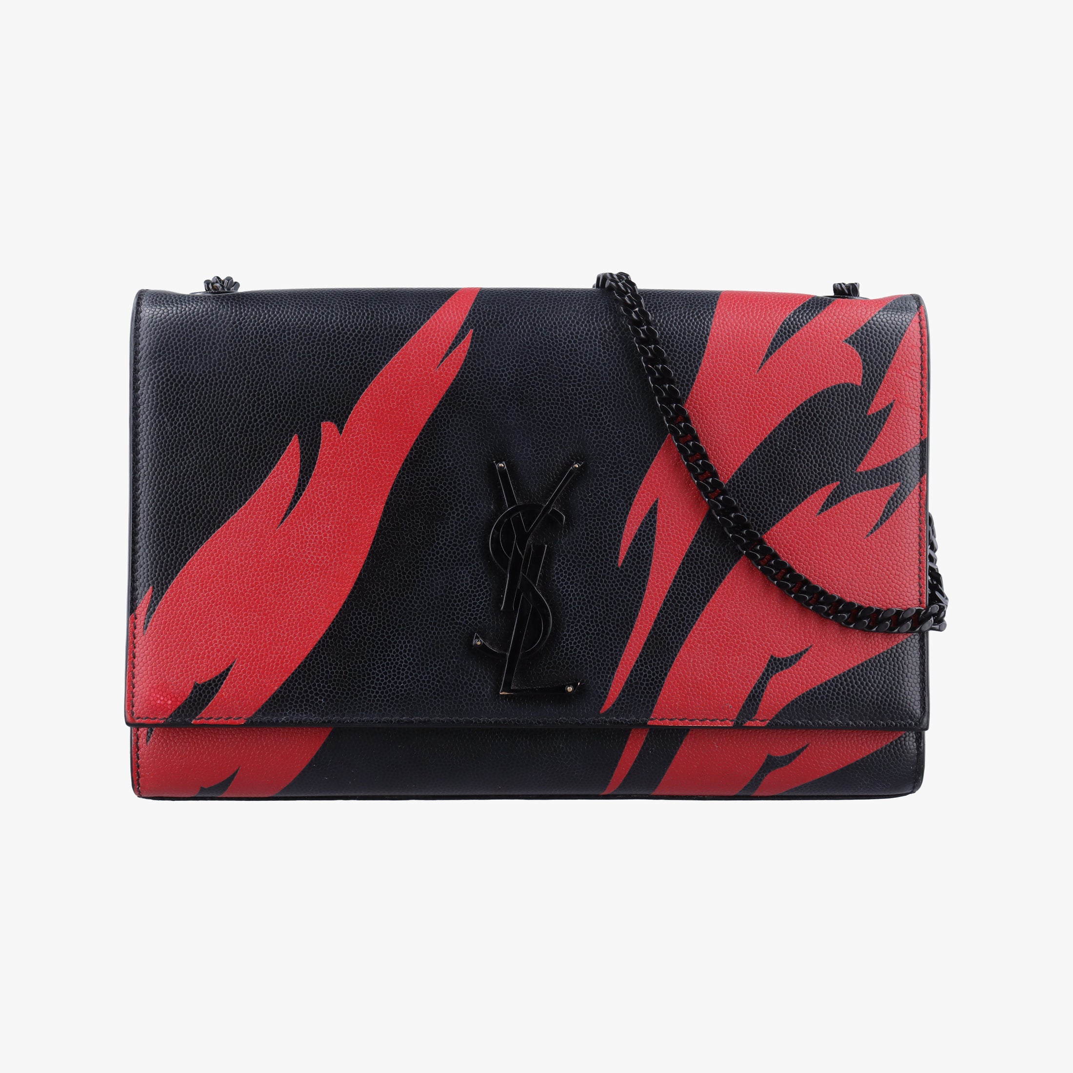 Vintage Yves Saint Laurent KATE Black×red Caviar Leather 364021 shoulderbag | stylenewstar