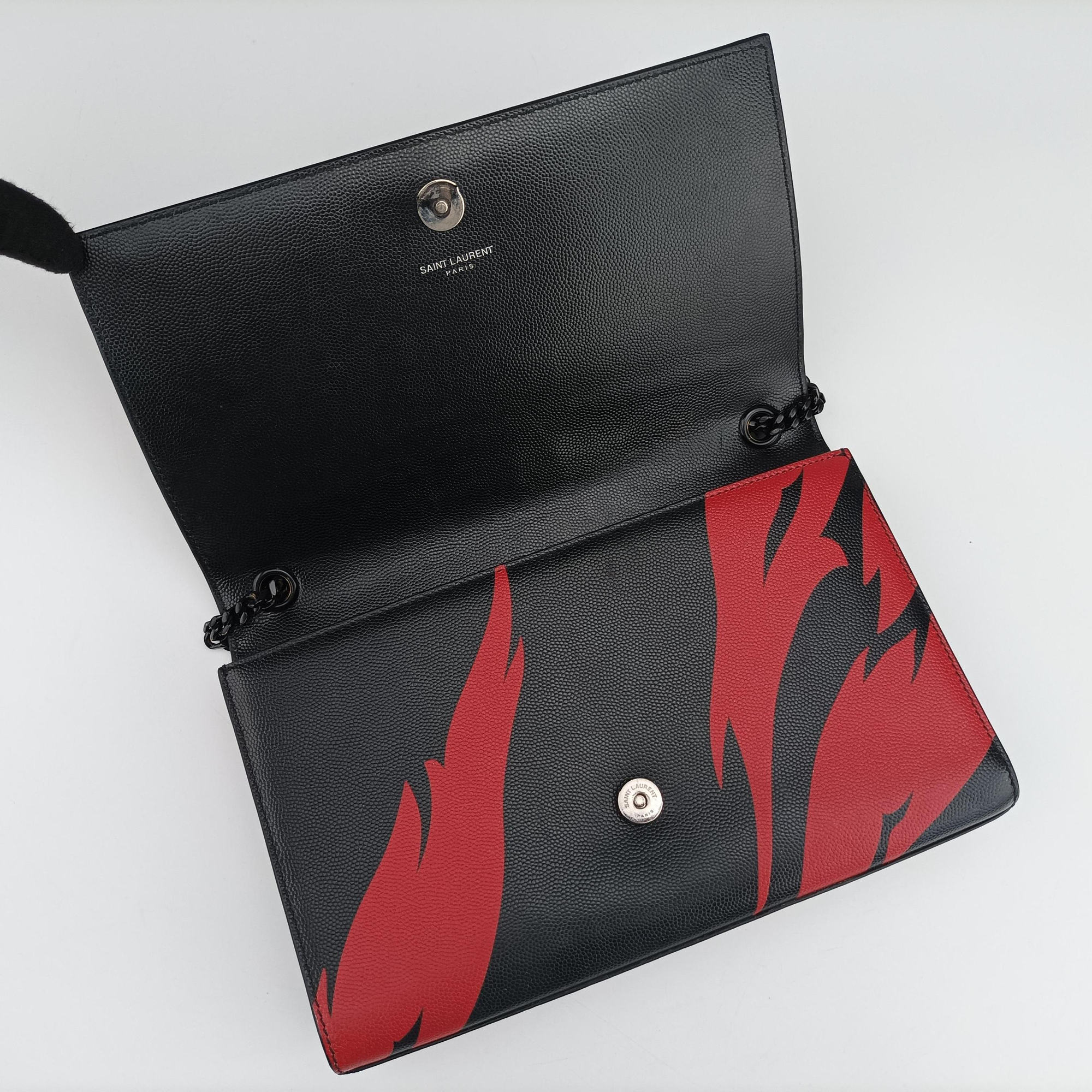 Vintage Yves Saint Laurent KATE Black×red Caviar Leather 364021 shoulderbag | stylenewstar