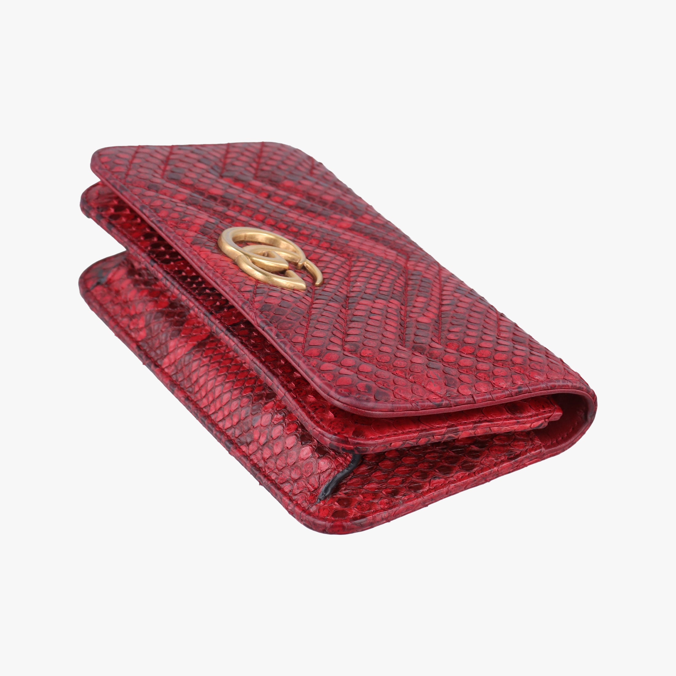 Secondhand Gucci GG Marmont Red snakeskin 488426 shoulderbag | stylenewstar