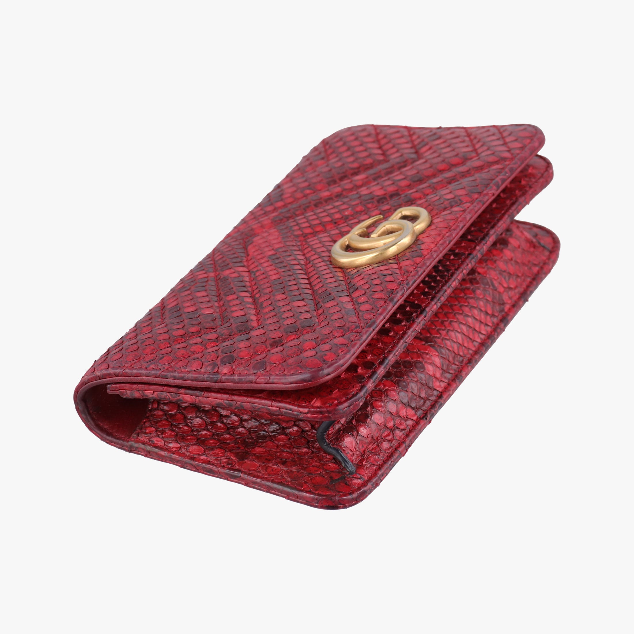 Secondhand Gucci GG Marmont Red snakeskin 488426 shoulderbag | stylenewstar