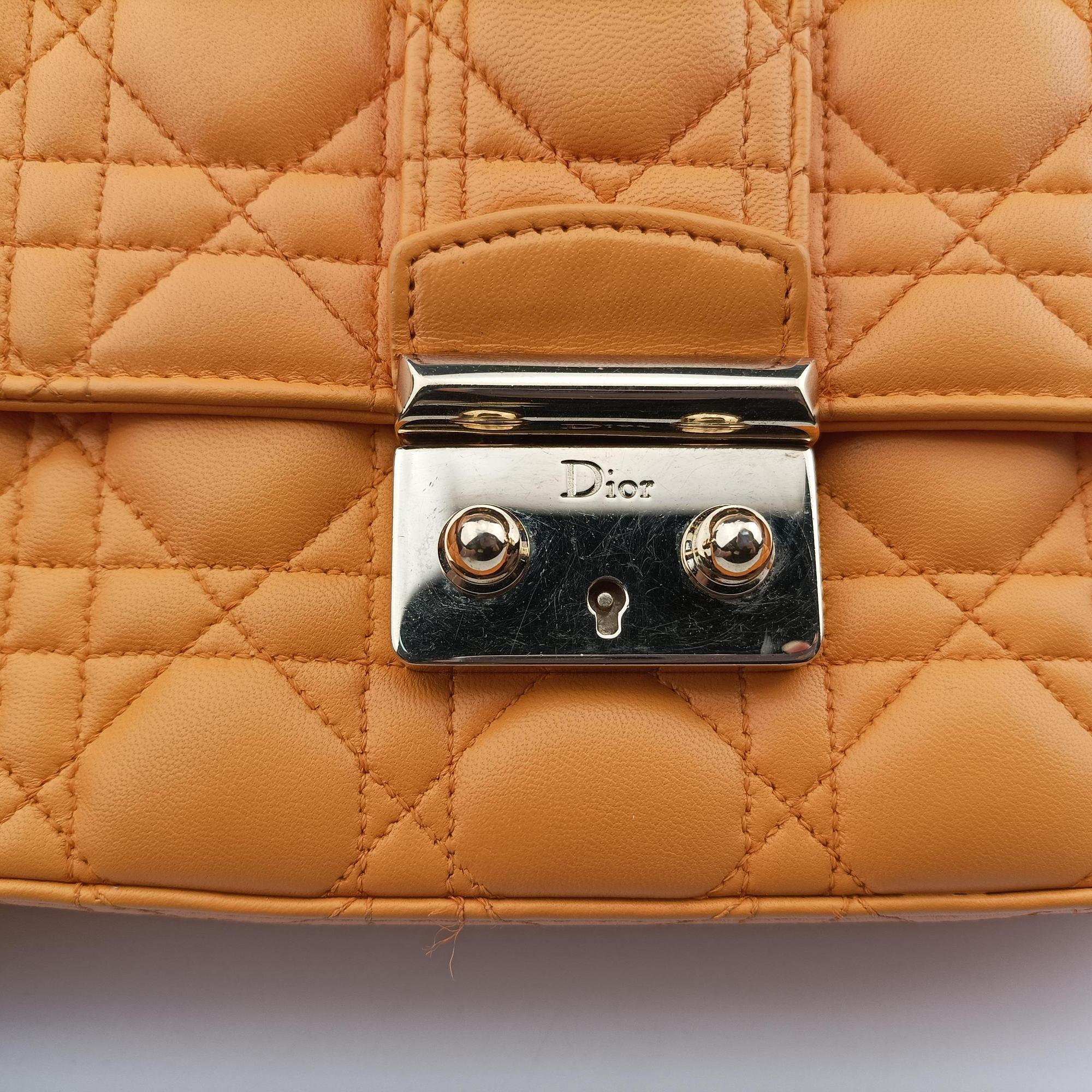 Secondhand Christian Dior Miss Dior Cannage New Rock Yellow lambskin  shoulderbag | stylenewstar