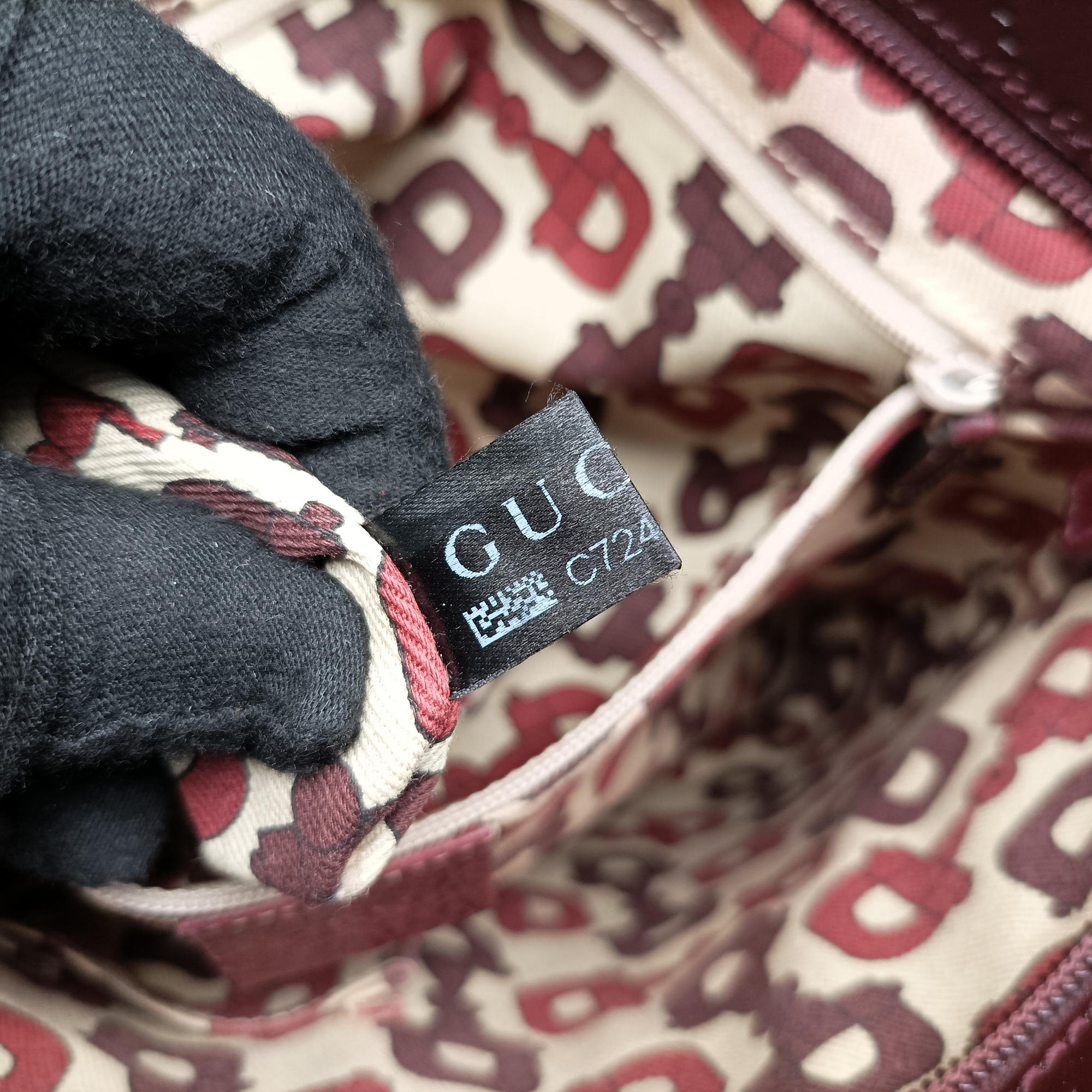 Secondhand Gucci GG Imprime messenger Burgundy Leather 264217 shoulderbag | stylenewstar