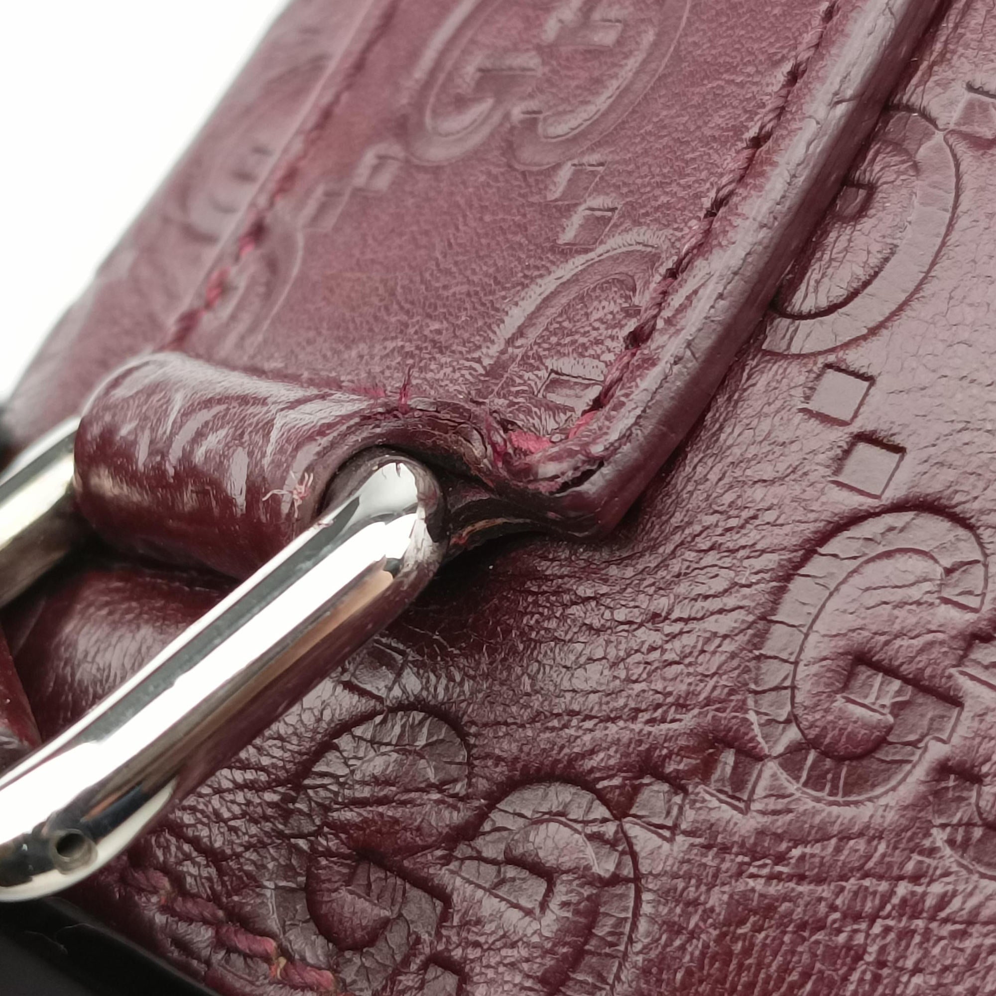 Secondhand Gucci GG Imprime messenger Burgundy Leather 264217 shoulderbag | stylenewstar