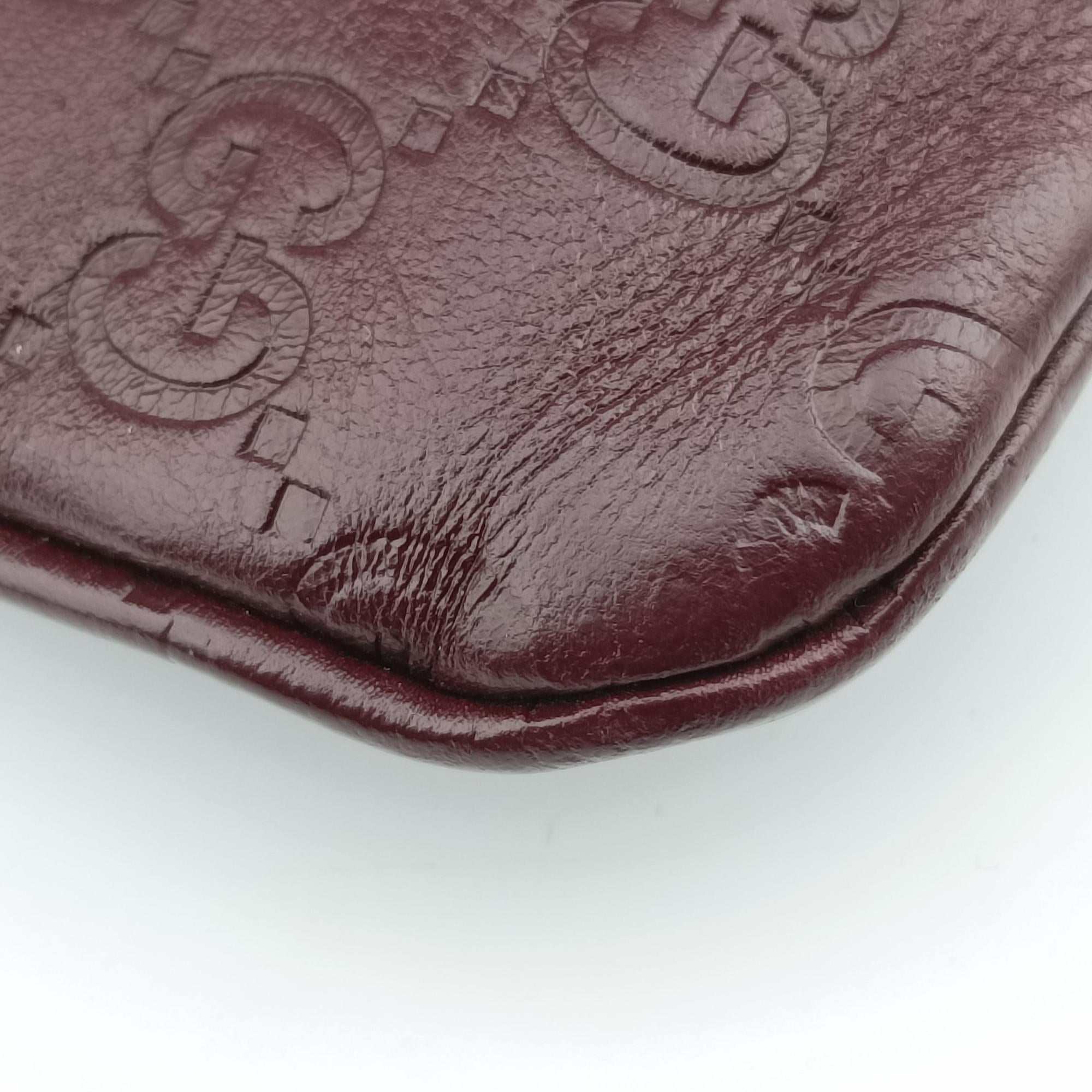 Secondhand Gucci GG Imprime messenger Burgundy Leather 264217 shoulderbag | stylenewstar