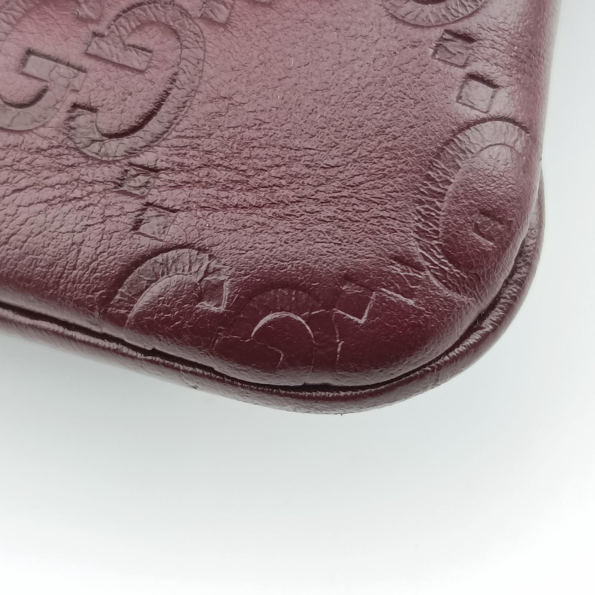 Secondhand Gucci GG Imprime messenger Burgundy Leather 264217 shoulderbag | stylenewstar