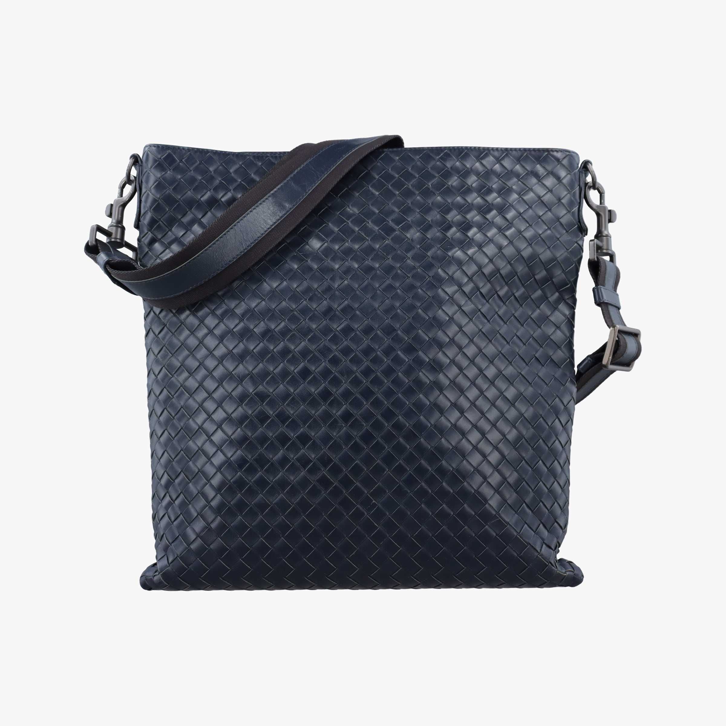 Pre-owned Bottega Veneta Intrecciato Navy lambskin  shoulderbag | stylenewstar