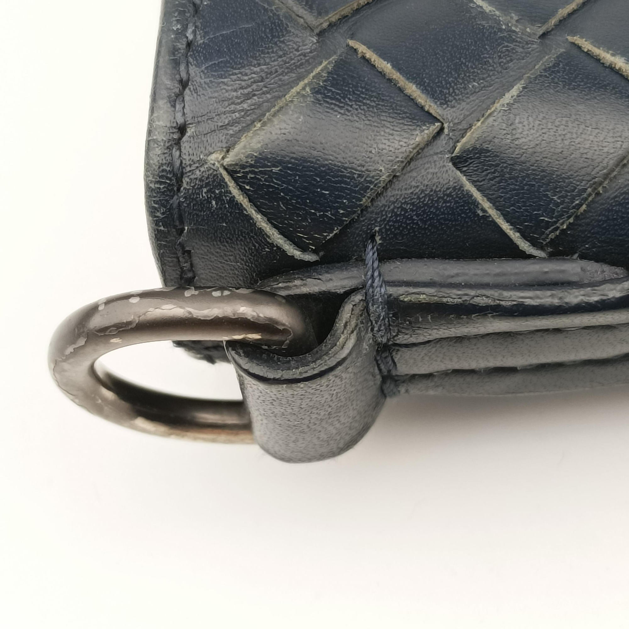 Pre-owned Bottega Veneta Intrecciato Navy lambskin  shoulderbag | stylenewstar
