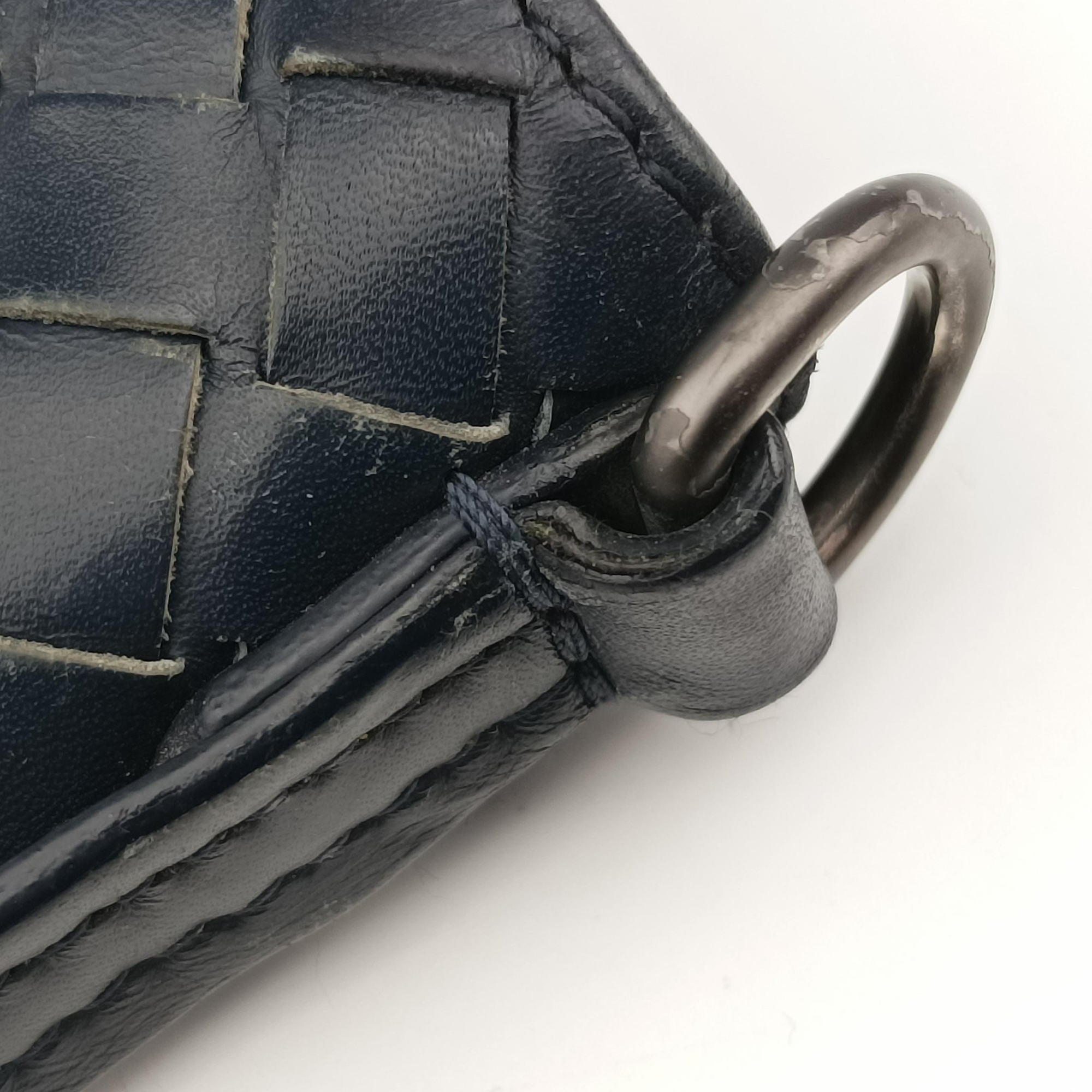 Pre-owned Bottega Veneta Intrecciato Navy lambskin  shoulderbag | stylenewstar