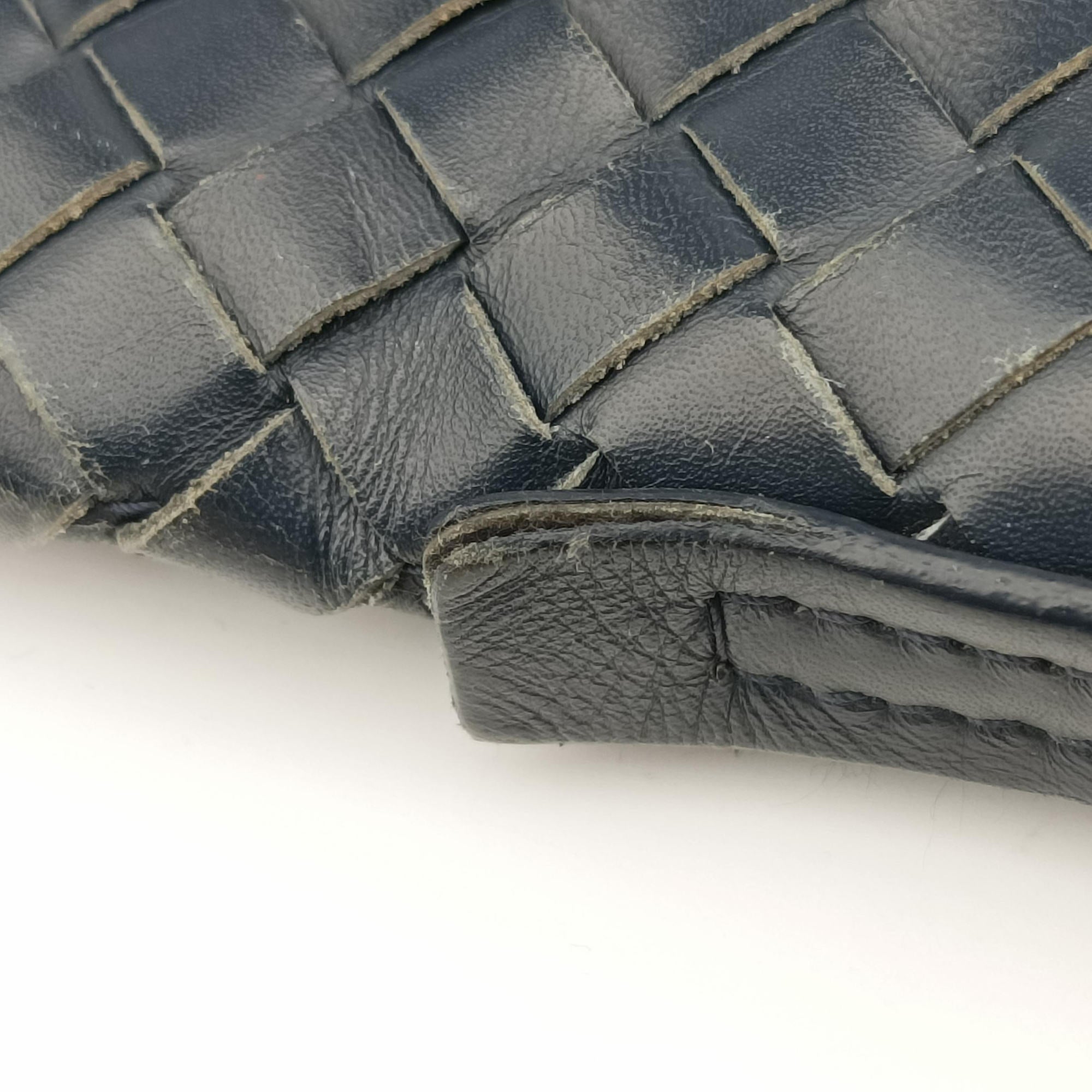 Pre-owned Bottega Veneta Intrecciato Navy lambskin  shoulderbag | stylenewstar