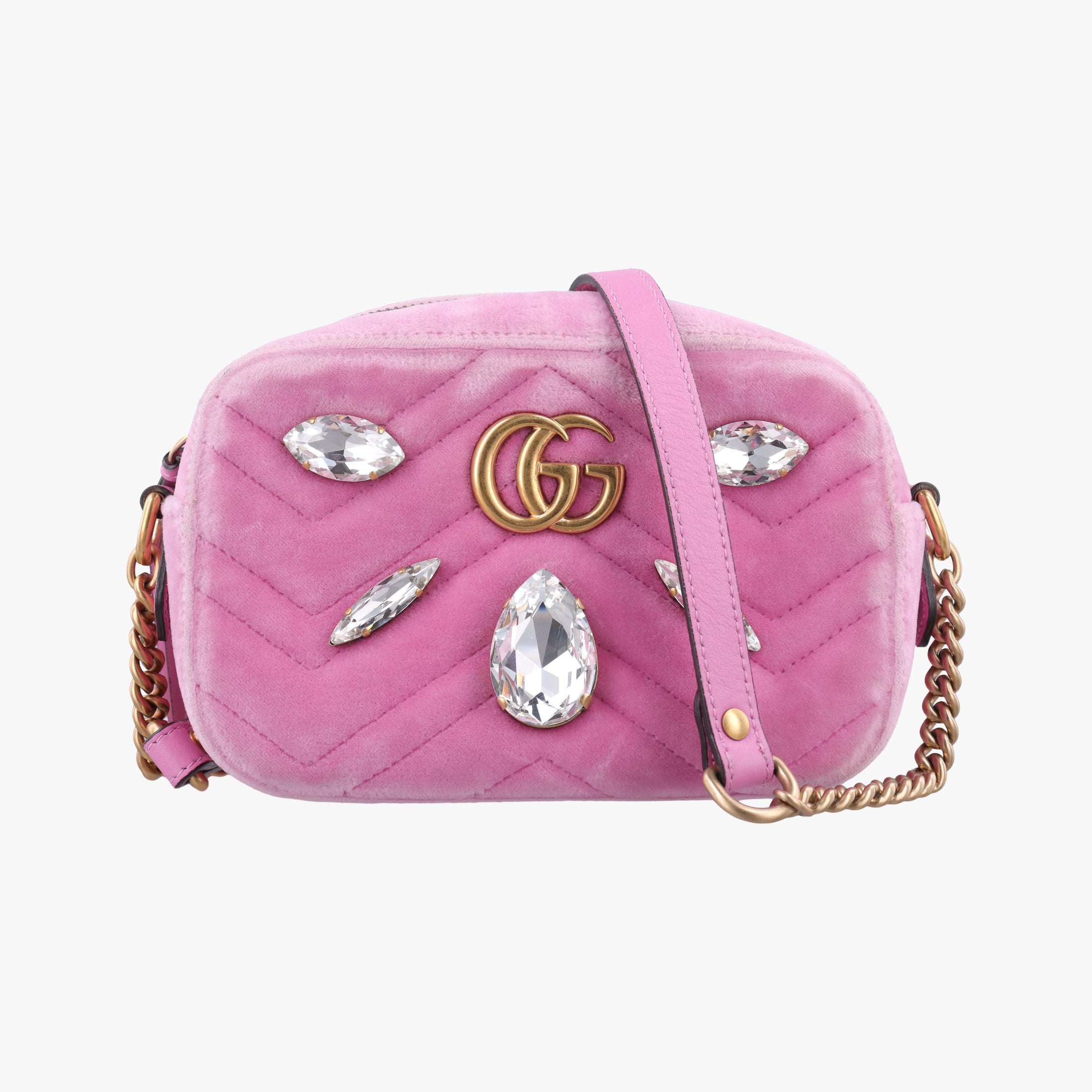 Vintage Gucci GG Marmont Pink velour 448065 shoulderbag | stylenewstar