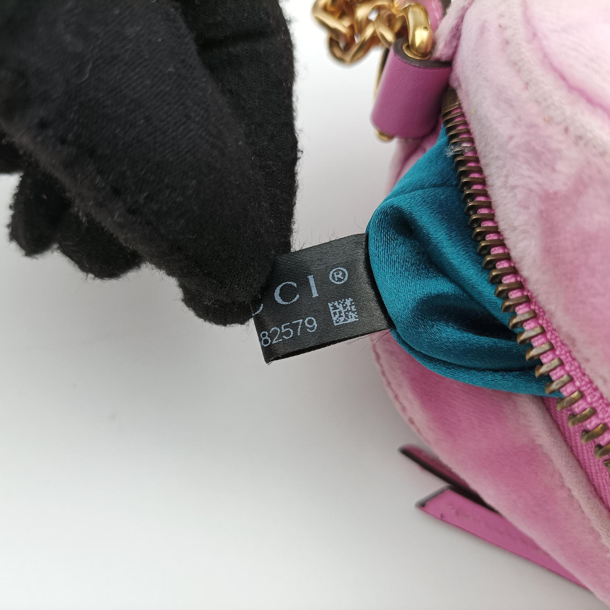 Vintage Gucci GG Marmont Pink velour 448065 shoulderbag | stylenewstar