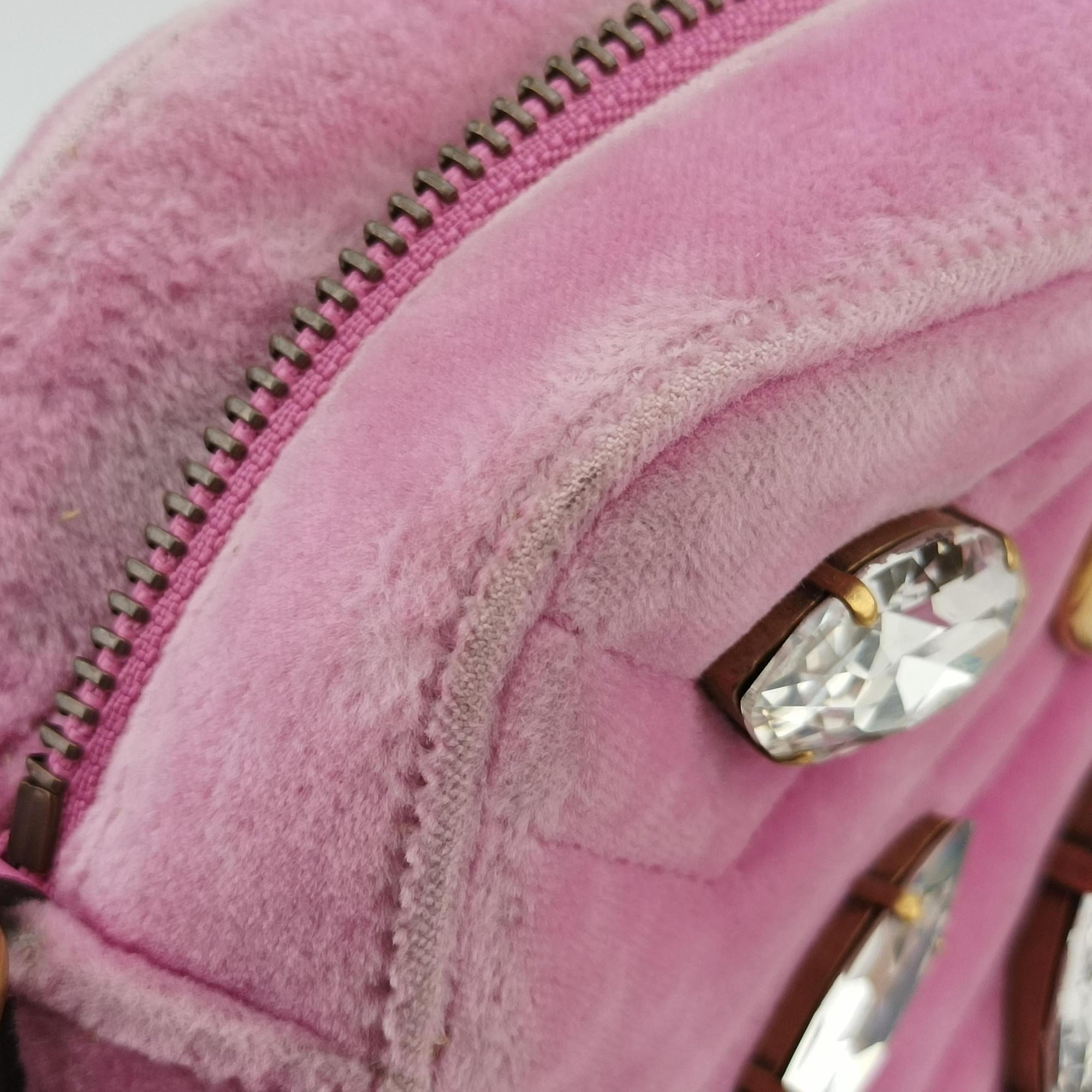 Vintage Gucci GG Marmont Pink velour 448065 shoulderbag | stylenewstar