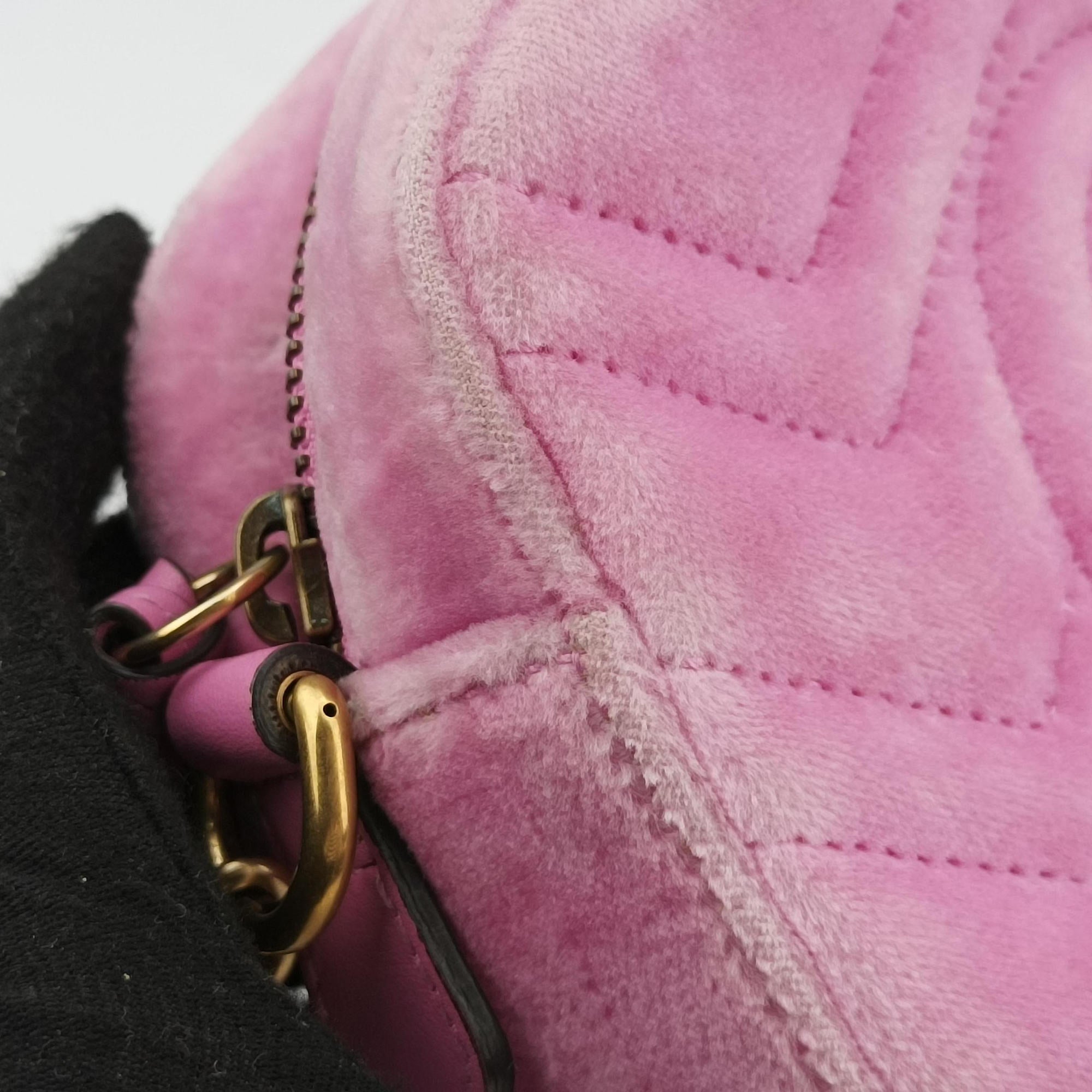 Vintage Gucci GG Marmont Pink velour 448065 shoulderbag | stylenewstar