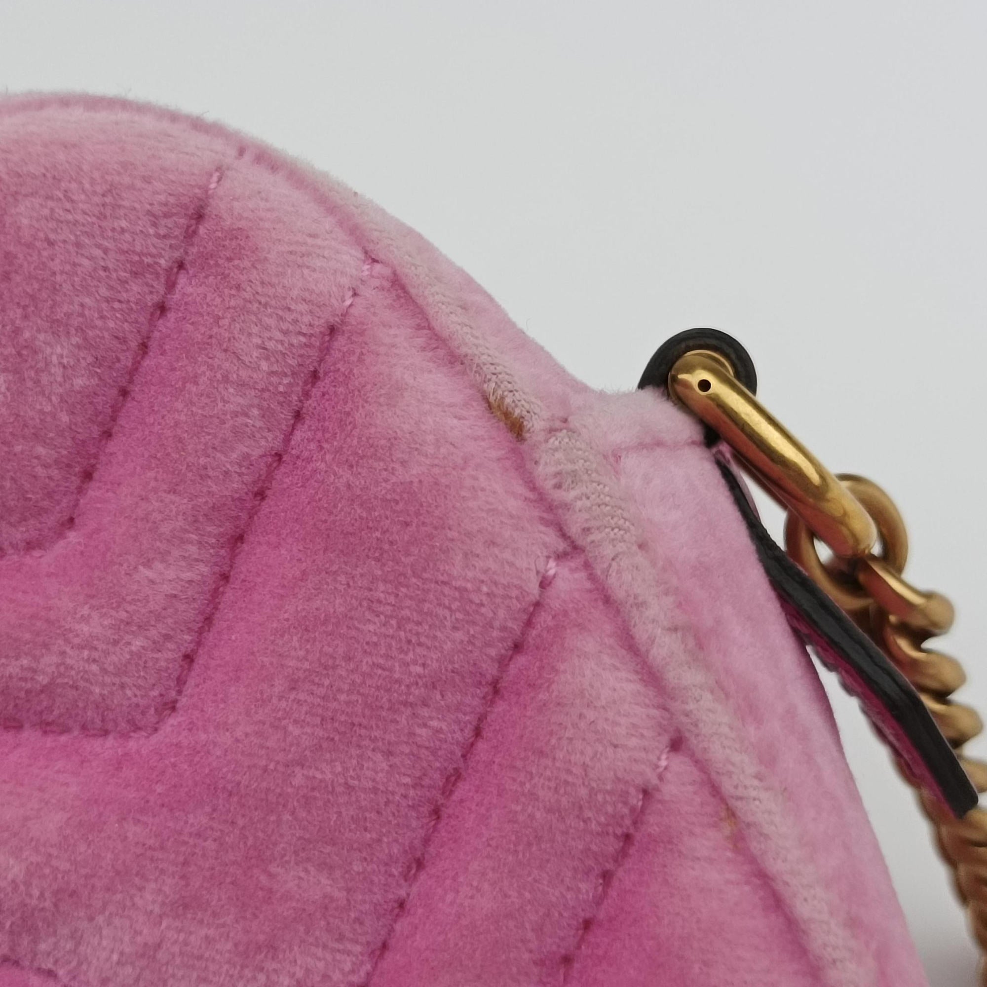 Vintage Gucci GG Marmont Pink velour 448065 shoulderbag | stylenewstar