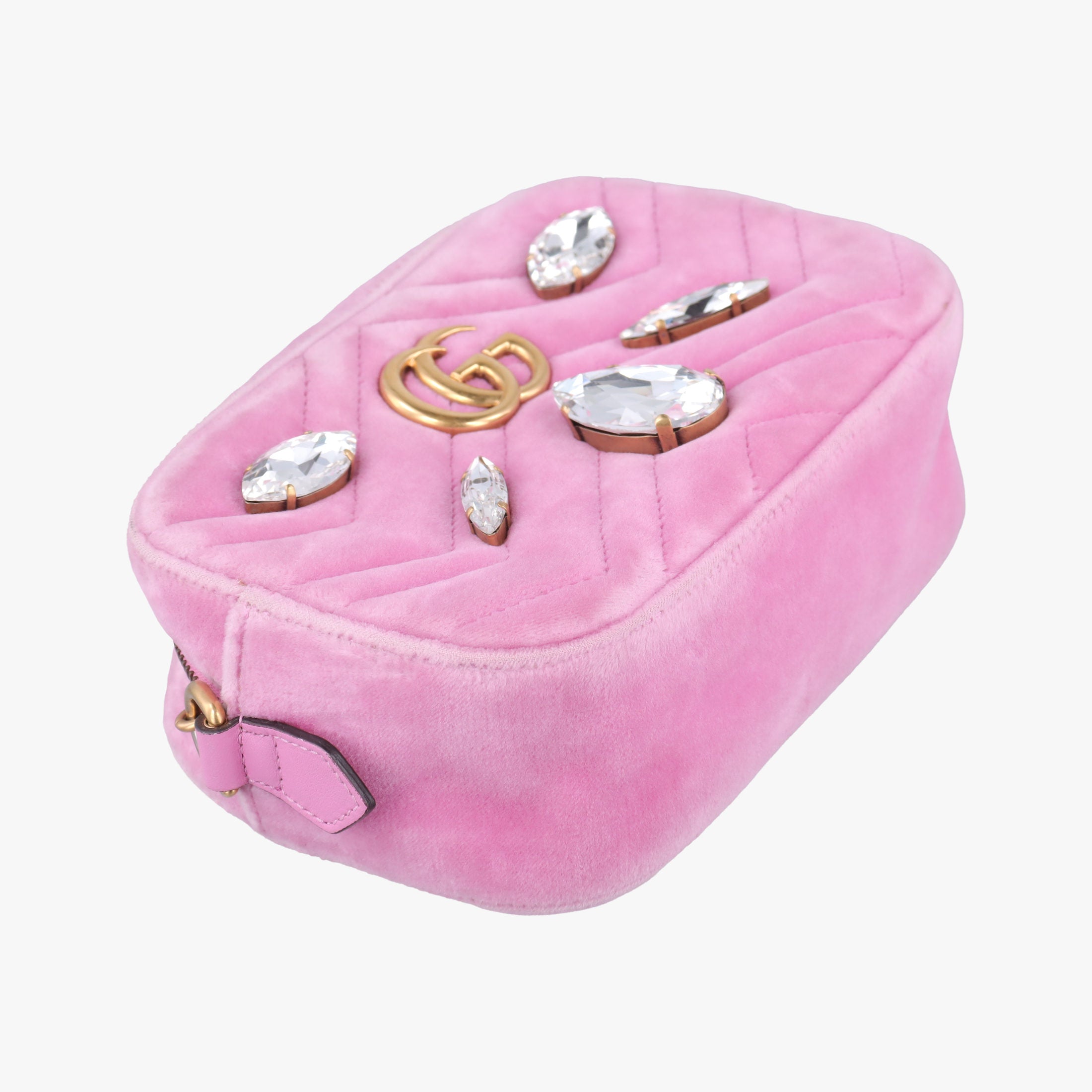 Vintage Gucci GG Marmont Pink velour 448065 shoulderbag | stylenewstar