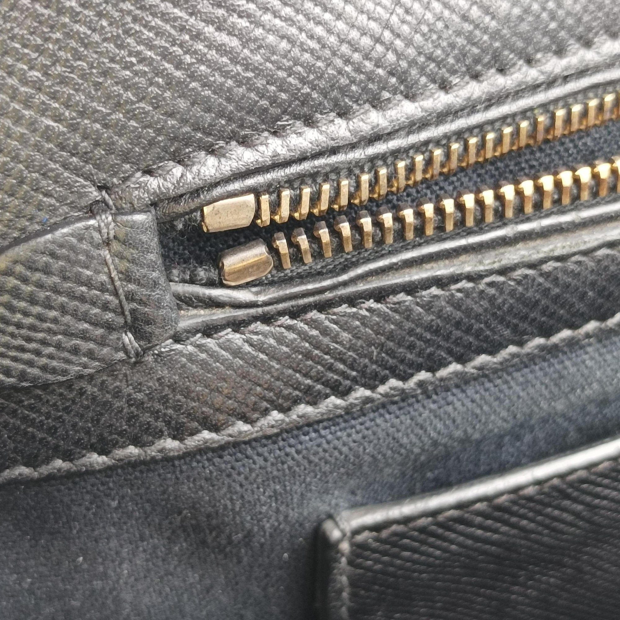 Pre-owned Prada Double Zip Convertible Tote Black×Blue Saffiano Leather×Leather  shoulderbag | stylenewstar