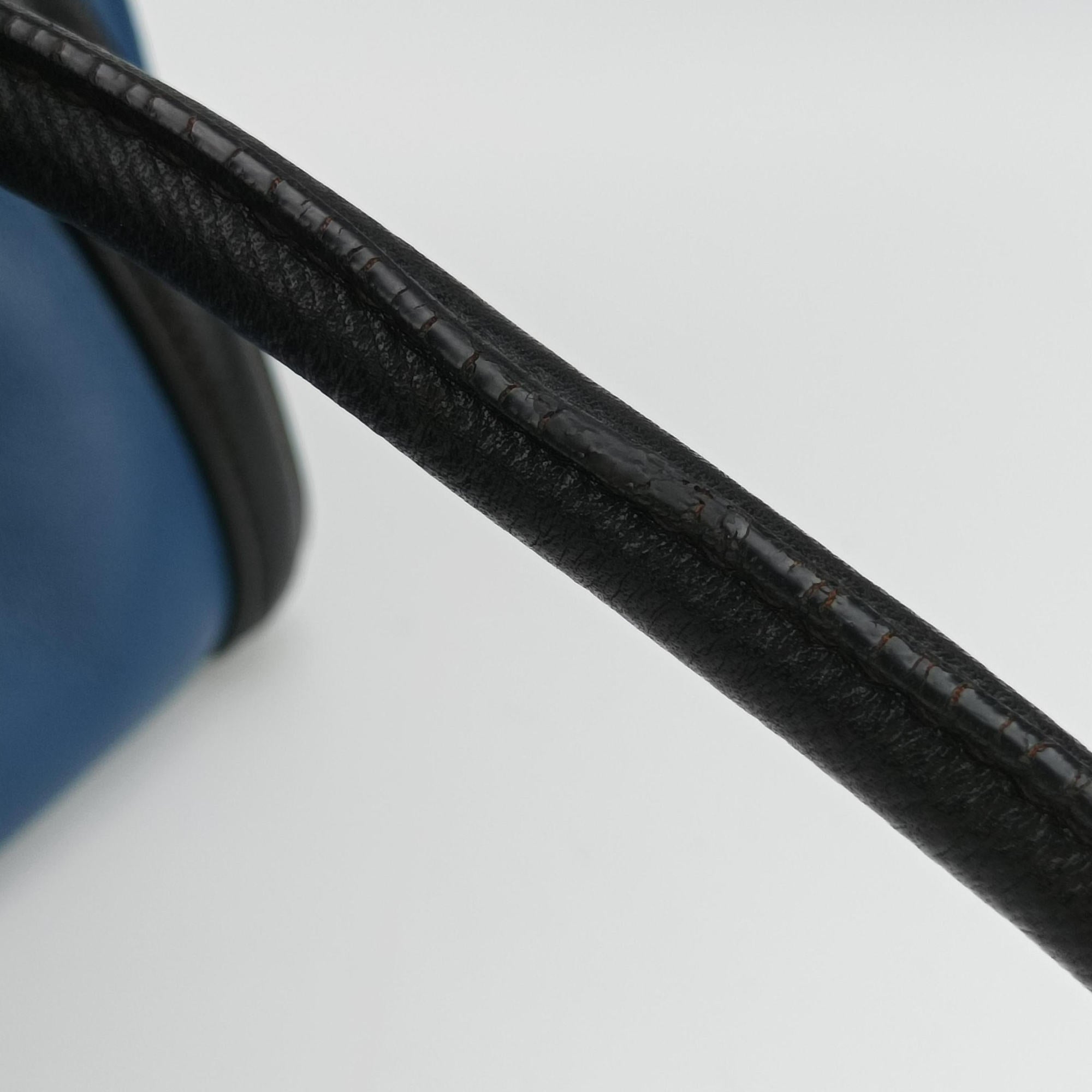 Pre-owned Prada Double Zip Convertible Tote Black×Blue Saffiano Leather×Leather  shoulderbag | stylenewstar