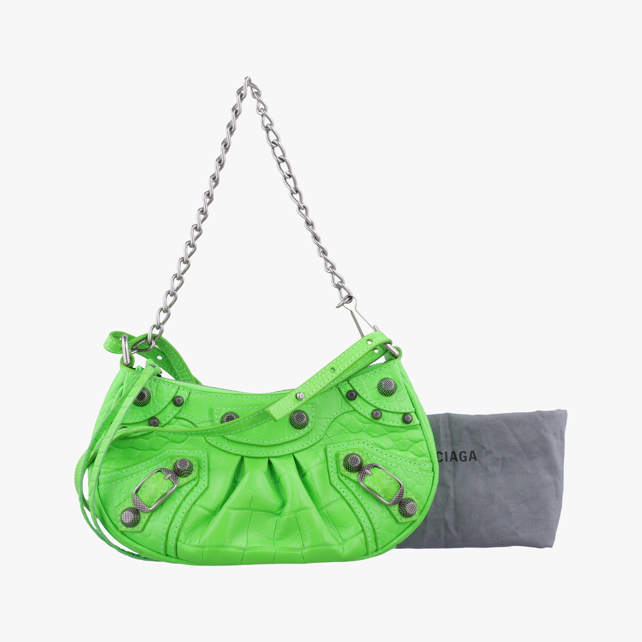 Secondhand Balenciaga Le Cagole Green Leather  shoulderbag | stylenewstar