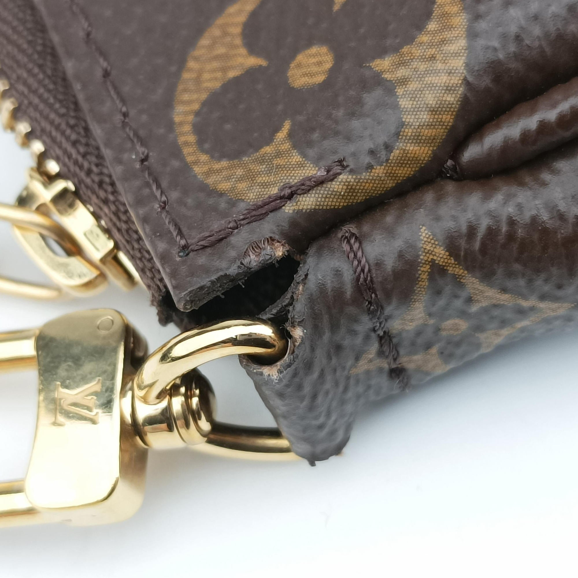 Pre-owned Louis Vuitton MULTI POCHETTE ACCESSOIRES MARRON×ROSE CLAIRE Monogram Canvas M44840 shoulderbag | stylenewstar