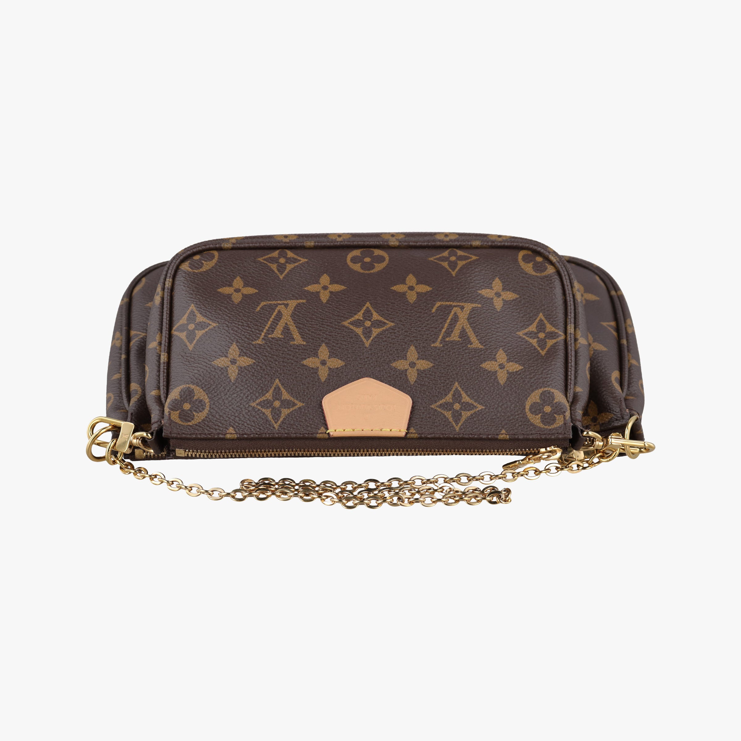 Pre-owned Louis Vuitton MULTI POCHETTE ACCESSOIRES MARRON×ROSE CLAIRE Monogram Canvas M44840 shoulderbag | stylenewstar