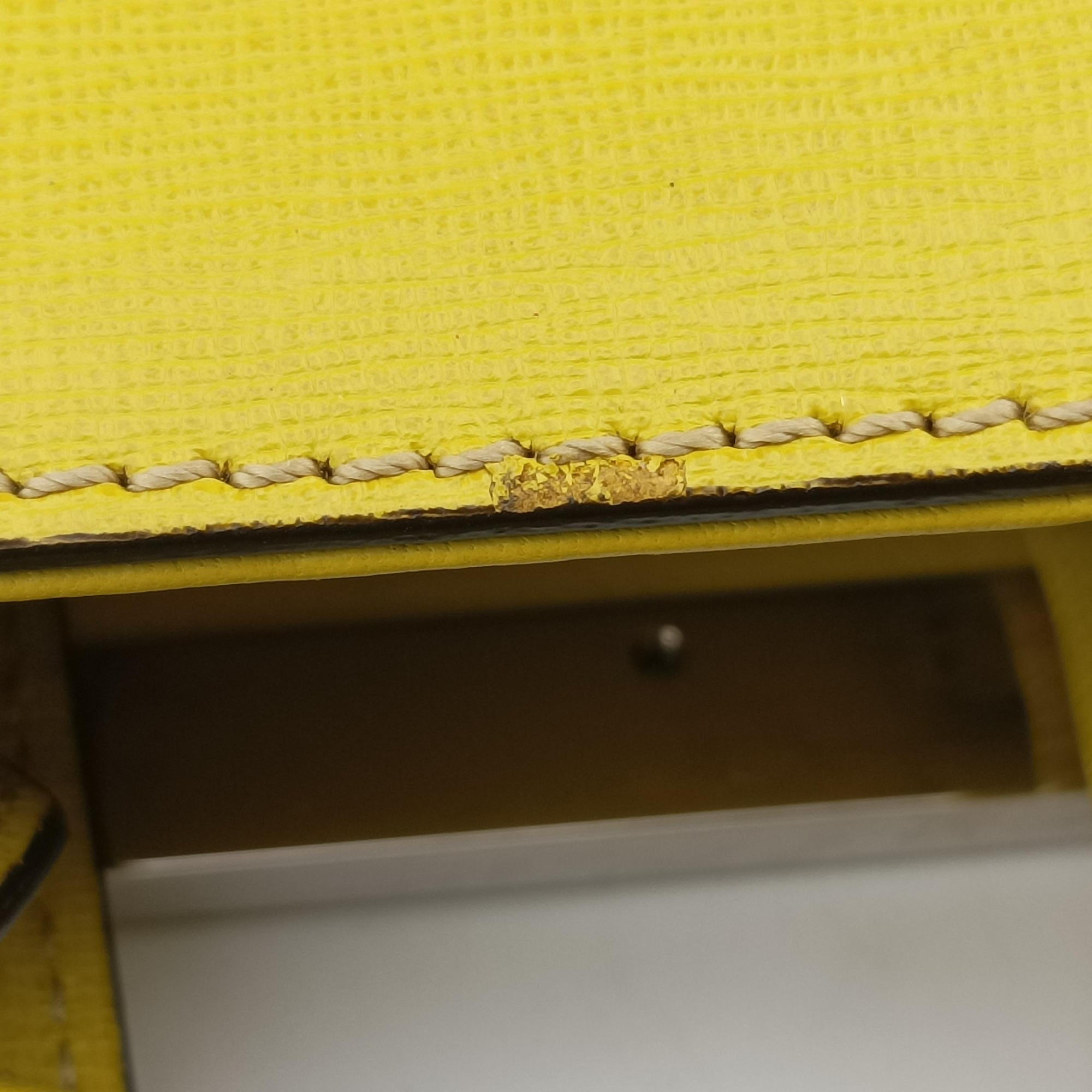 Pre-owned Fendi 2 JOURS Yellow Leather 8BH250 shoulderbag | stylenewstar