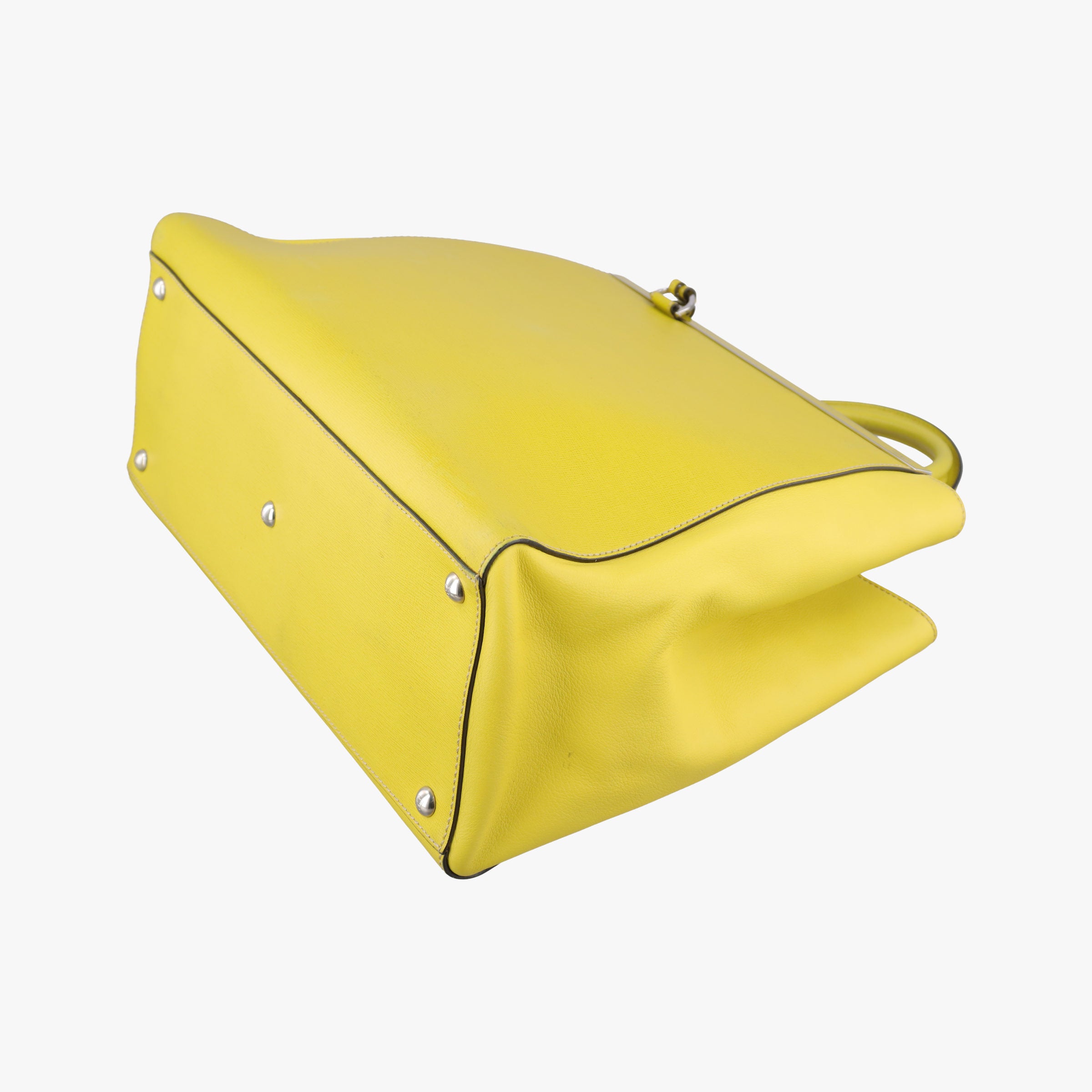 Pre-owned Fendi 2 JOURS Yellow Leather 8BH250 shoulderbag | stylenewstar