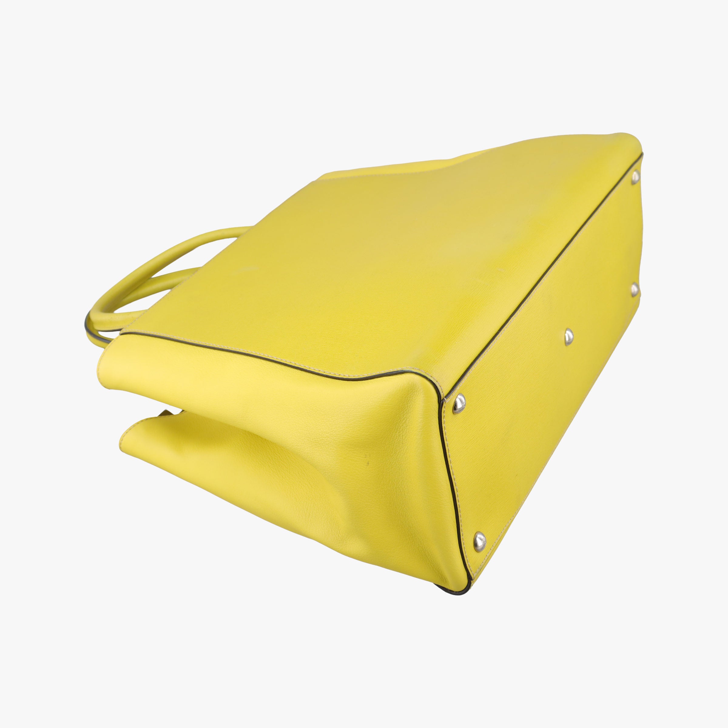 Pre-owned Fendi 2 JOURS Yellow Leather 8BH250 shoulderbag | stylenewstar