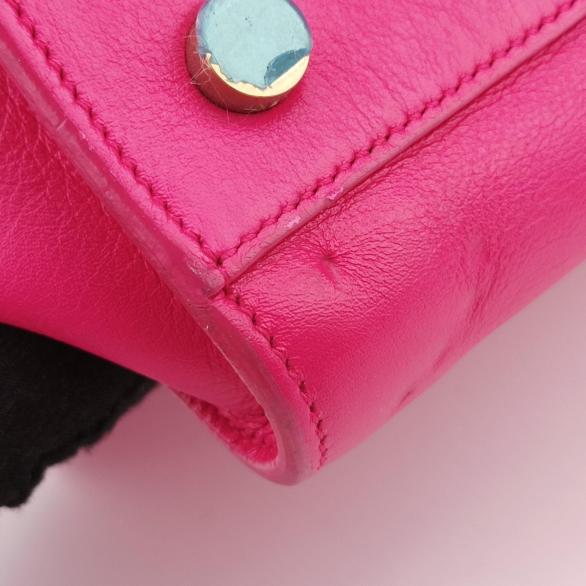 Pre-owned Yves Saint Laurent baby cabas Rose Leather 372087 shoulderbag | stylenewstar