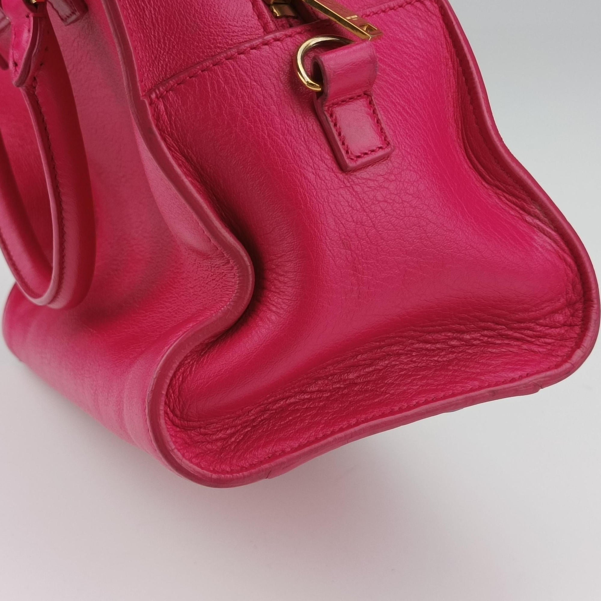 Pre-owned Yves Saint Laurent baby cabas Rose Leather 372087 shoulderbag | stylenewstar