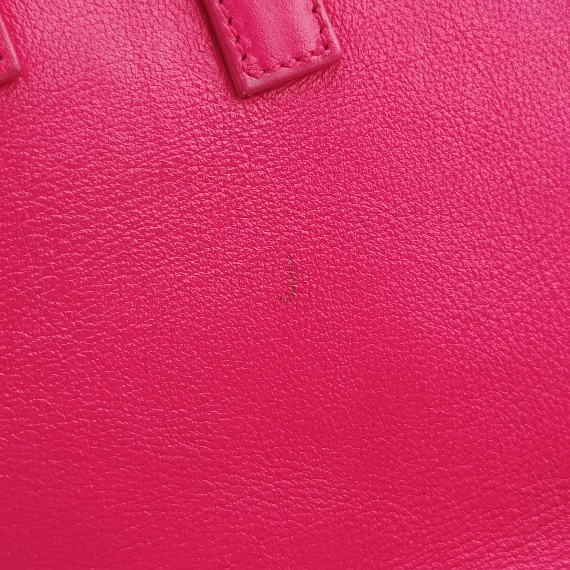 Pre-owned Yves Saint Laurent baby cabas Rose Leather 372087 shoulderbag | stylenewstar
