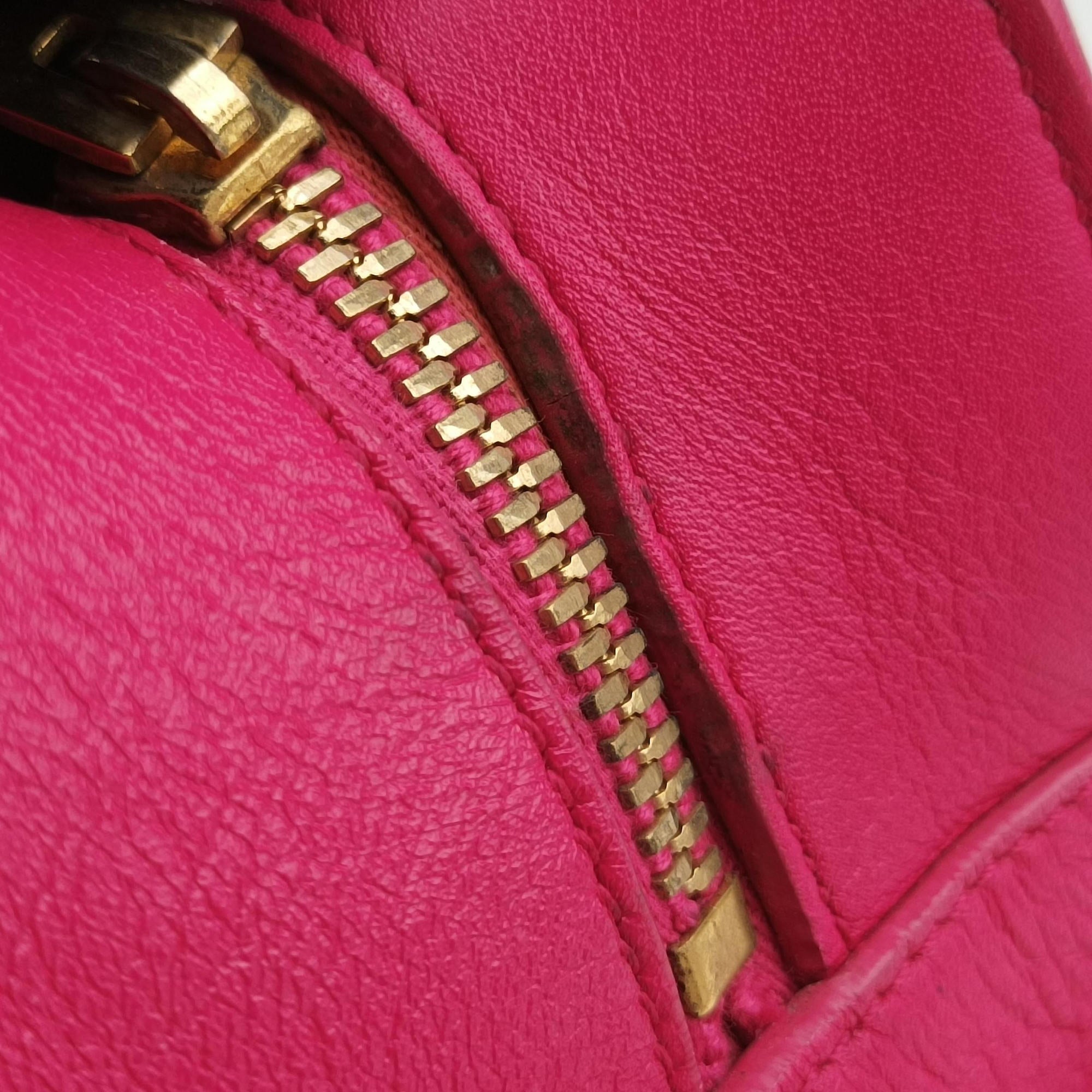 Pre-owned Yves Saint Laurent baby cabas Rose Leather 372087 shoulderbag | stylenewstar