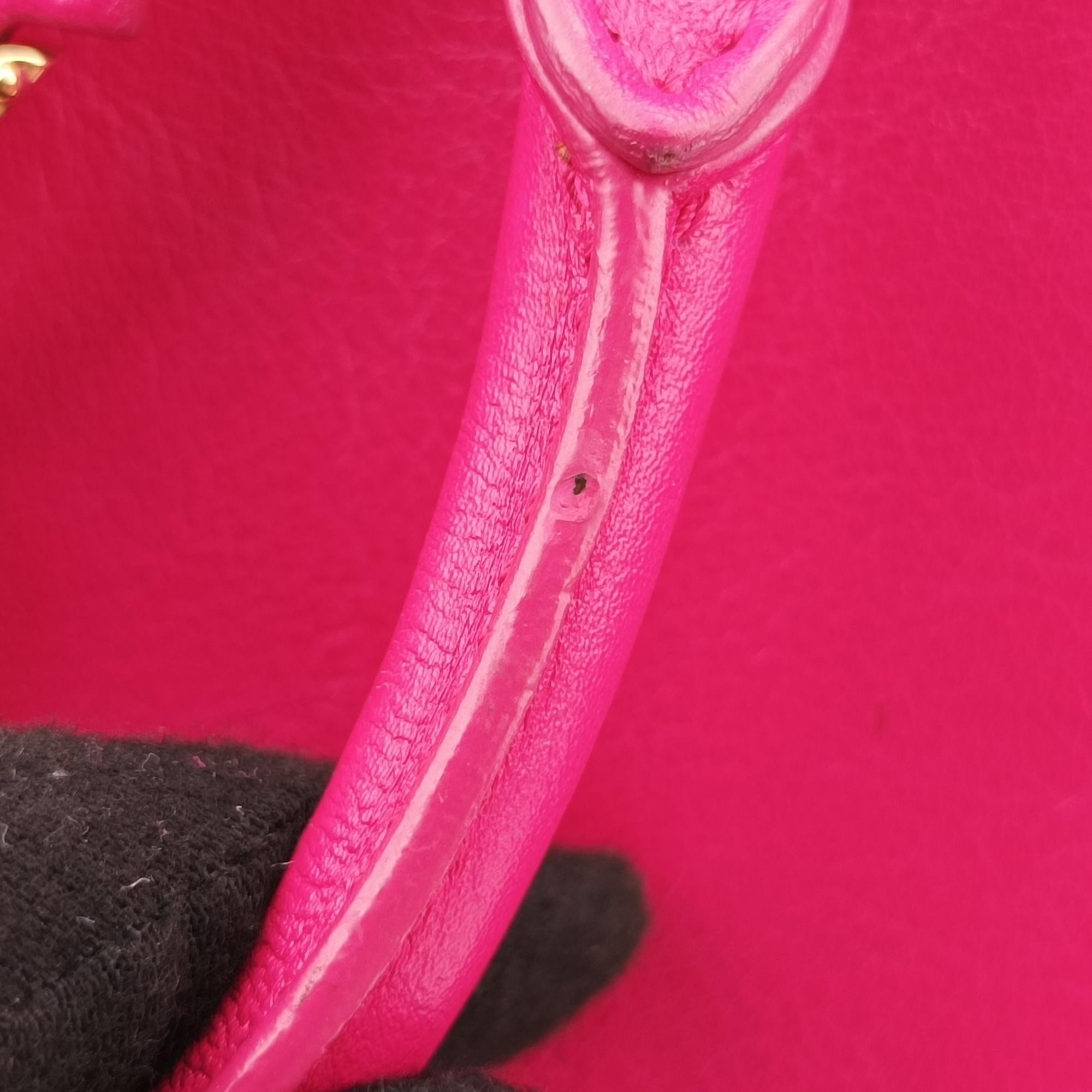 Pre-owned Yves Saint Laurent baby cabas Rose Leather 372087 shoulderbag | stylenewstar