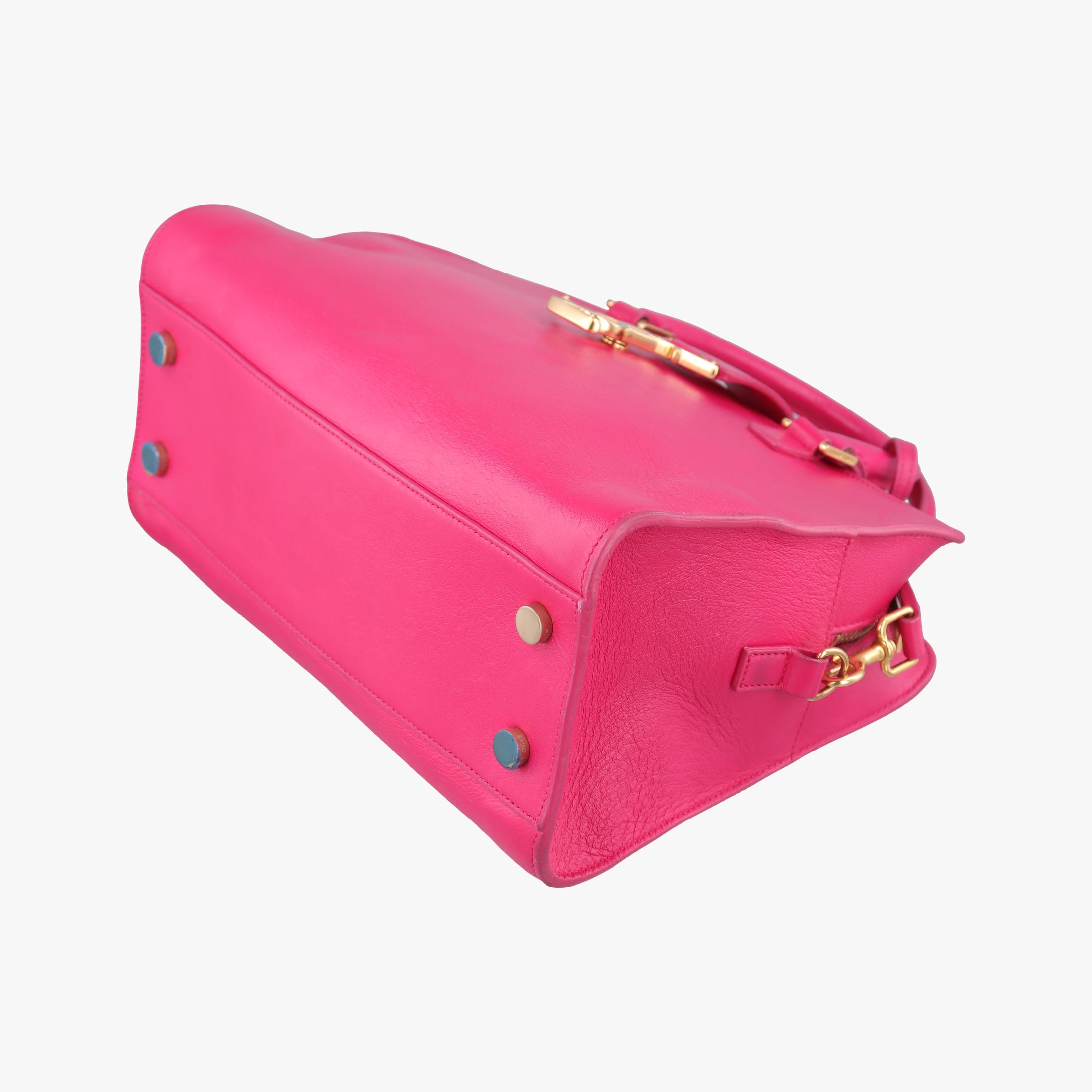 Pre-owned Yves Saint Laurent baby cabas Rose Leather 372087 shoulderbag | stylenewstar