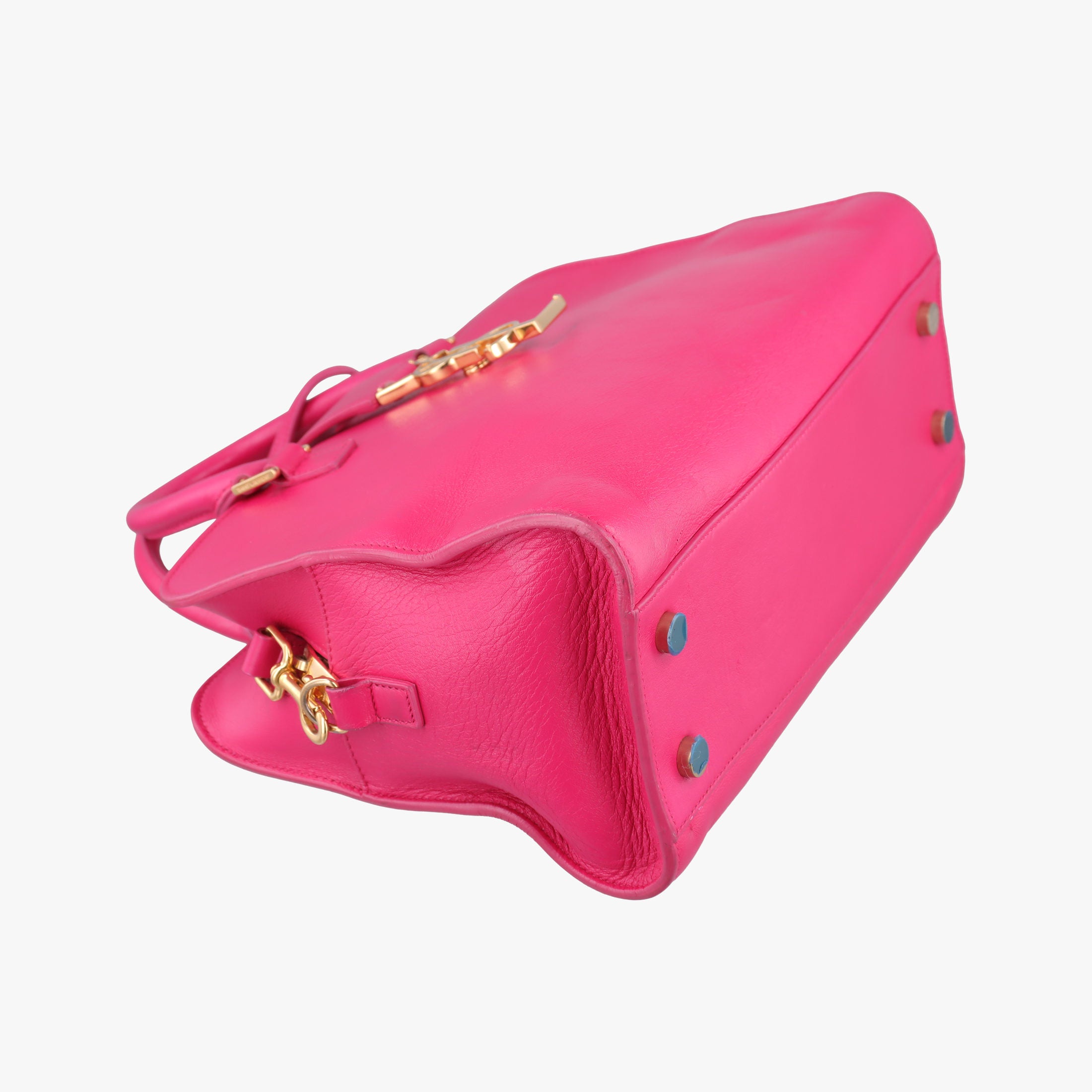 Pre-owned Yves Saint Laurent baby cabas Rose Leather 372087 shoulderbag | stylenewstar